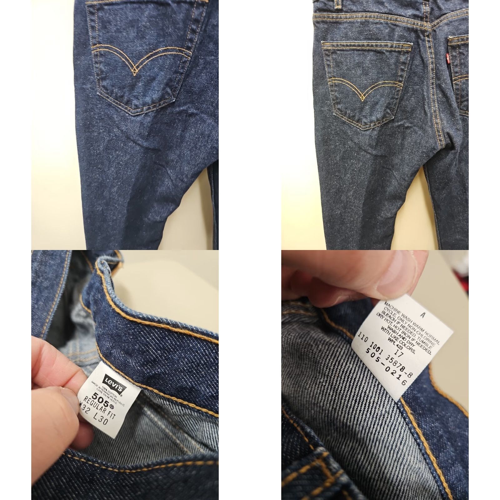 Levi's Vintage Levi’s 505 Jeans 32x30 Dark Wash Denim Regular Fit 5-Pocket Men Size US 32 / EU 48 - 8 Thumbnail