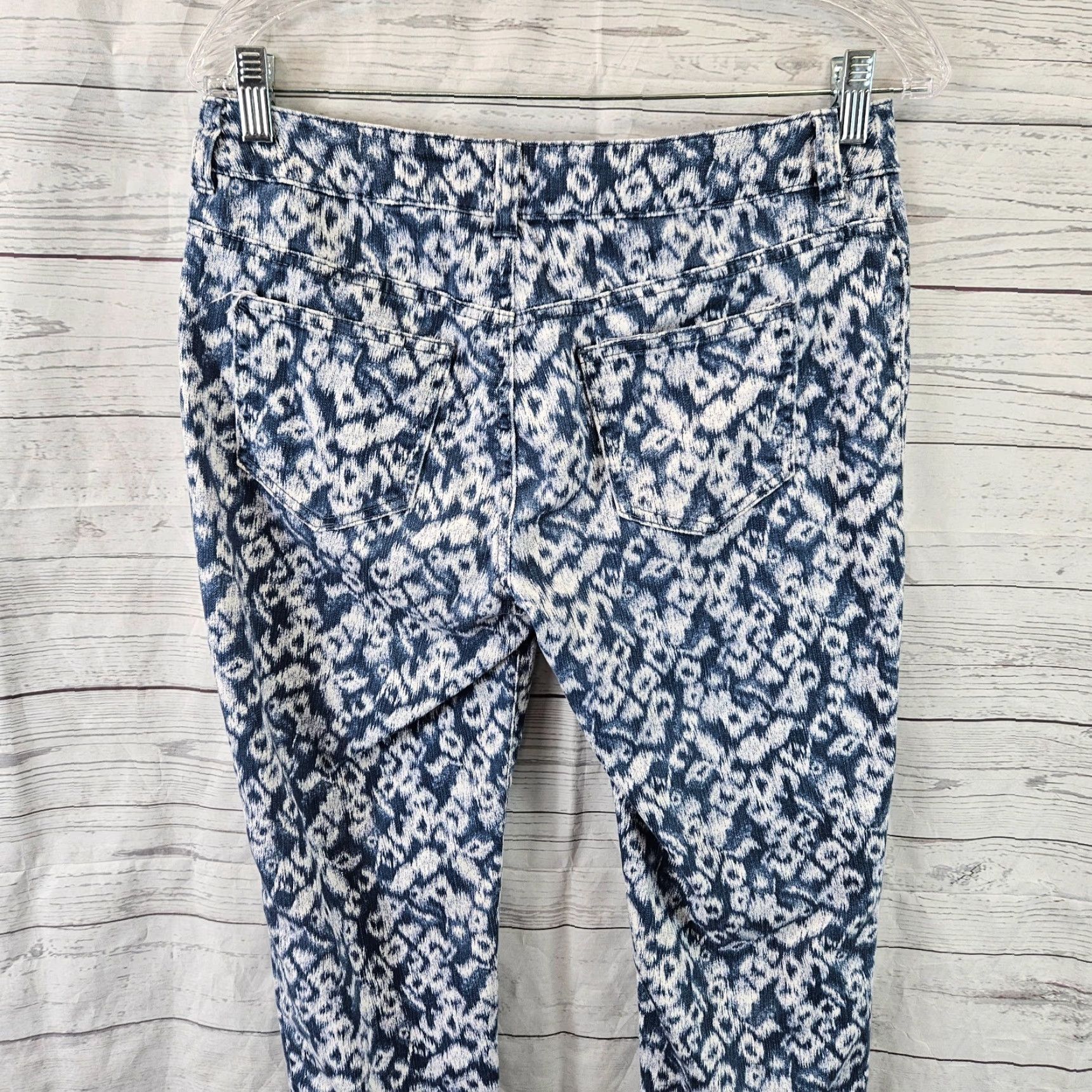 Vintage Chico's Womens Skinny Jeans Sz 2 Blue White Mid Rise Cotton Blend Denim Inseam 29 Womens Size 26" / US 2 / IT 38 - 4 Thumbnail