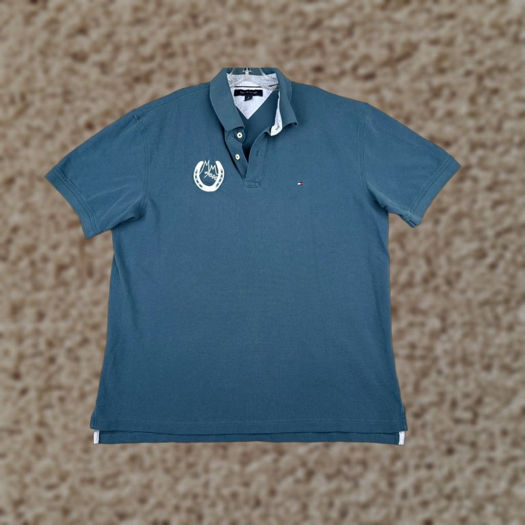 Tommy Hilfiger Tommy Hilfiger Polo Shirt Men Extra Large Blue 100% Cotton Horse Shoe READ Size US XL / EU 56 / 4 - 1 Thumbnail