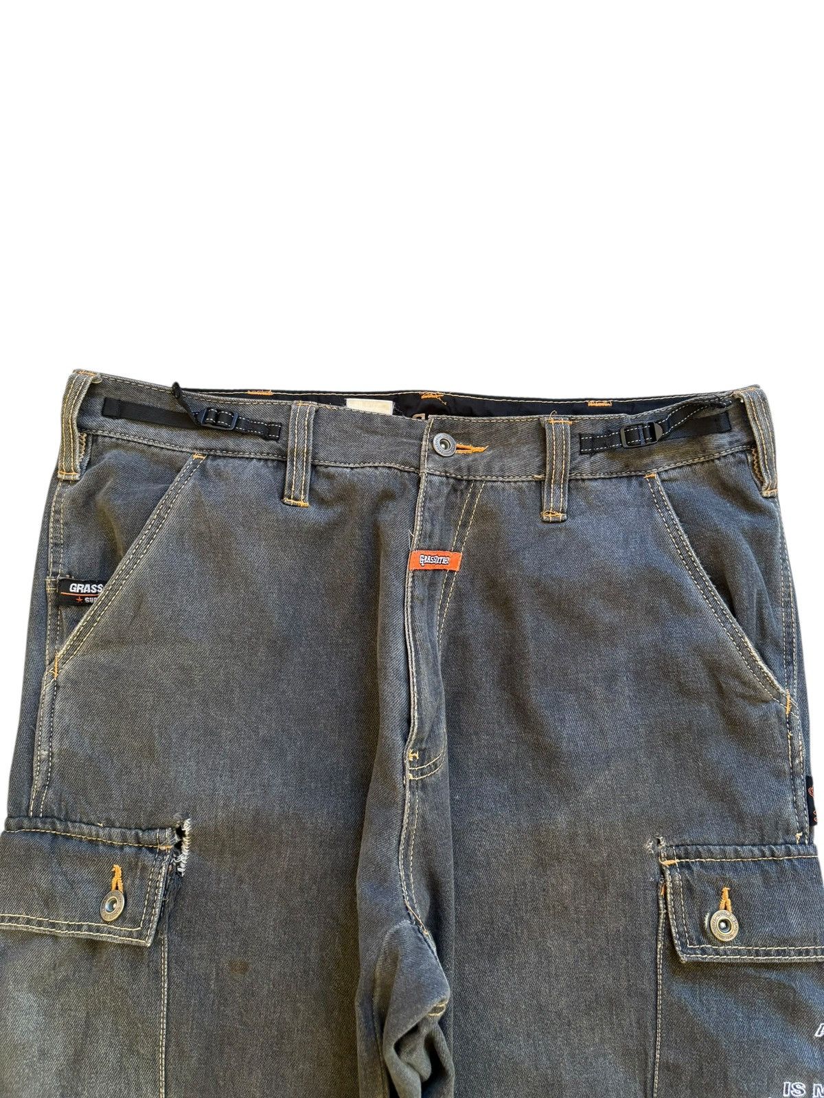 Japanese Brand Vintage Japanese Brand Mud Wash Cargo Loose Baggy Jeans Size US 34 / EU 50 - 4 Thumbnail