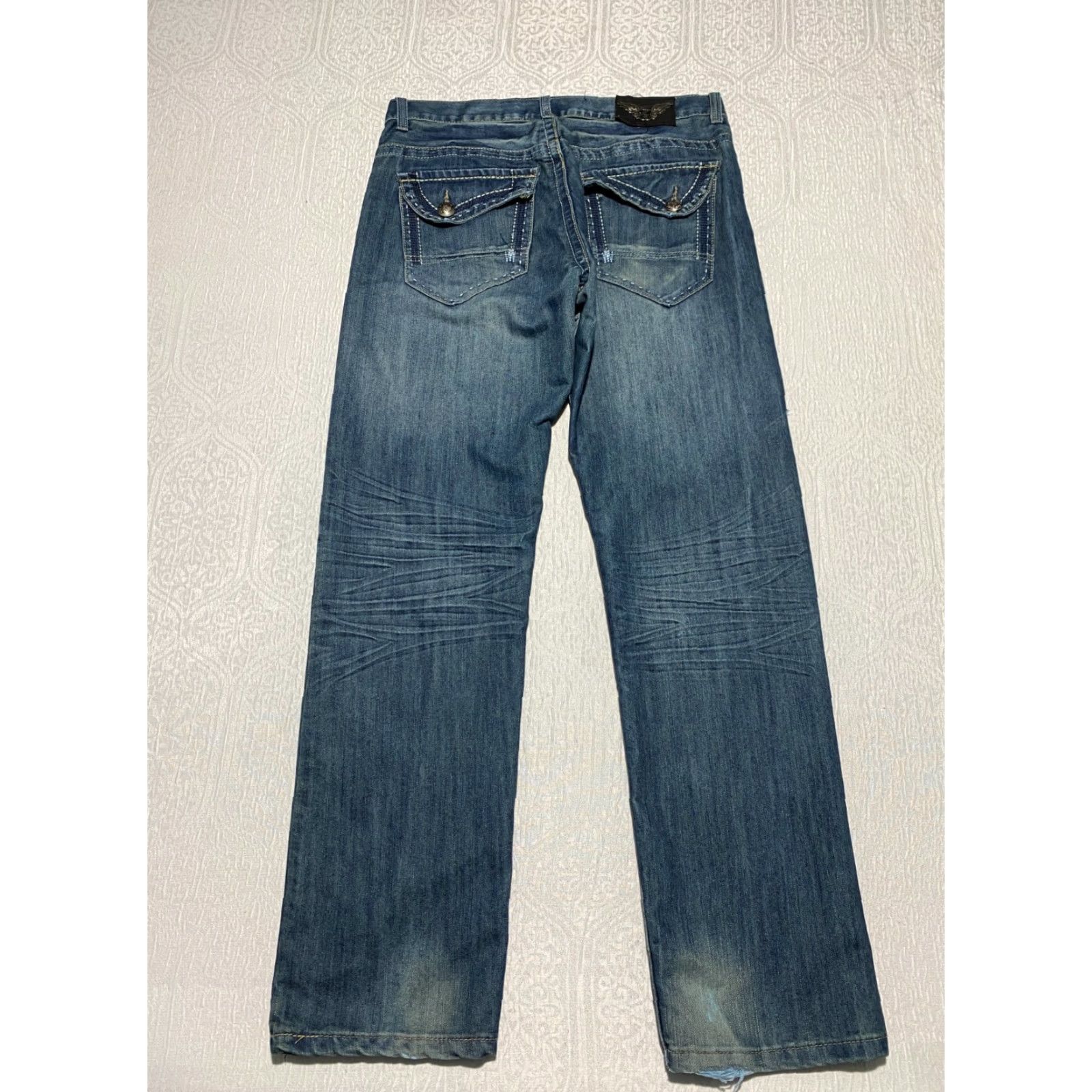 Vintage City Ink Jeans Men's Size 34 Blue Whiskers Flap Embroidered Pockets Size US 34 / EU 50 - 2 Thumbnail