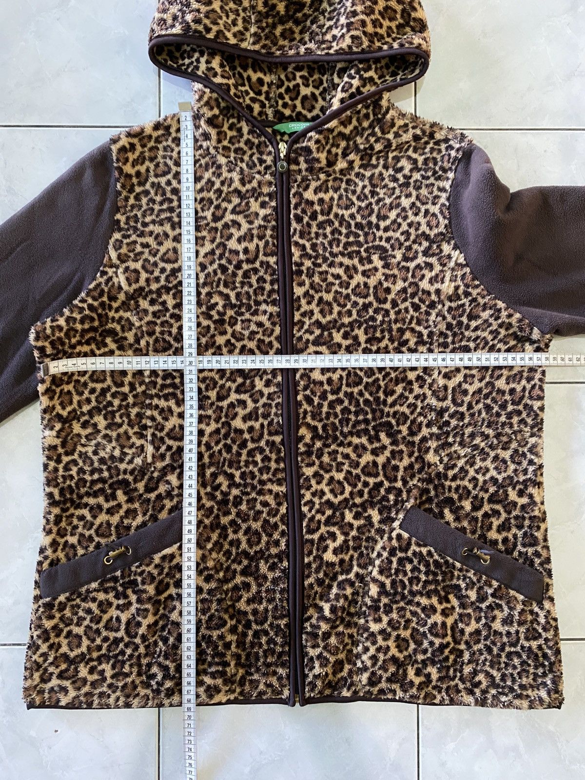 Vintage Crocodile Leopard Sherpa Fleece Jacket Y2K Cozy Outerwear Size ONE SIZE - 16 Thumbnail