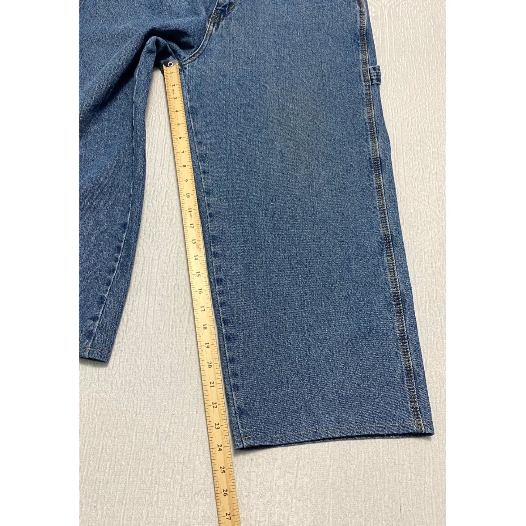 Vintage VINTAGE Rugged Wear Jeans Carpenter Men 36 Blue Relaxed Wide-Leg Denim Cotton Distressed Button High Rise 36x24 Inseam 24 Size US 36 / EU 52 - 5 Thumbnail