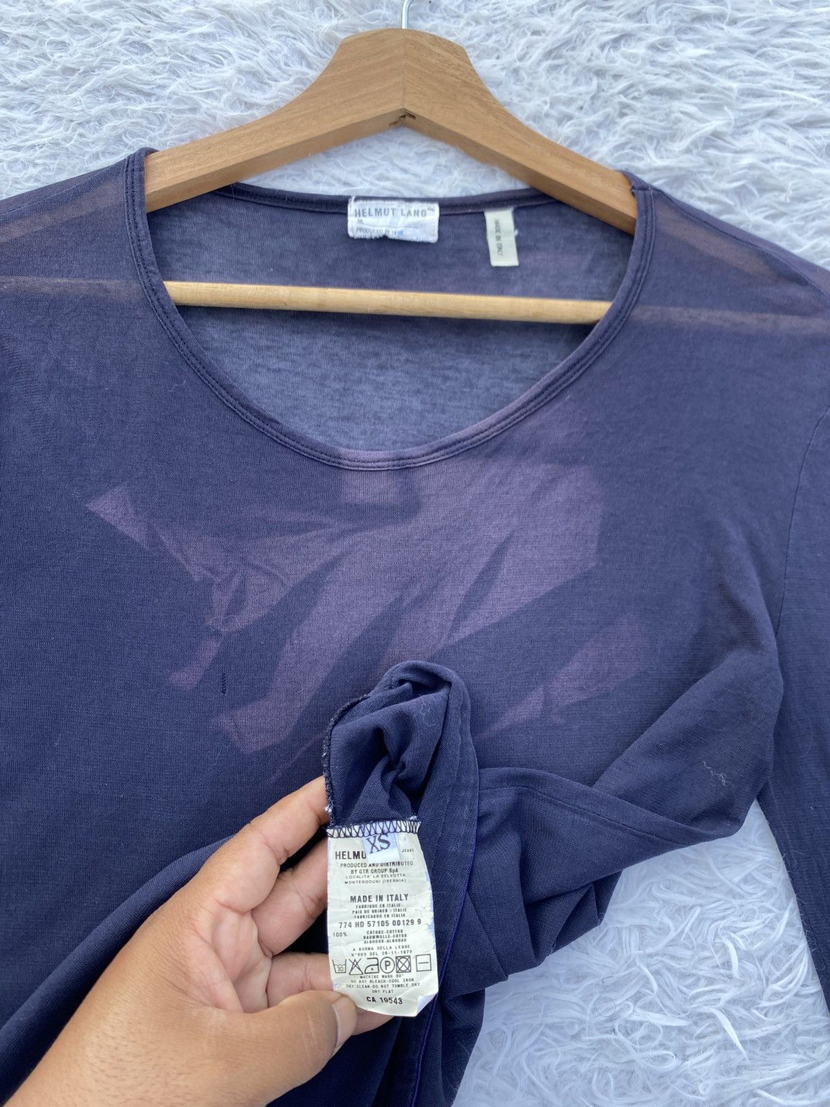 Helmut Lang Rare Vintage Helmut Lang Produced 1998 V mesh Longsleeve Top Size S / US 4 / IT 40 - 15 Thumbnail