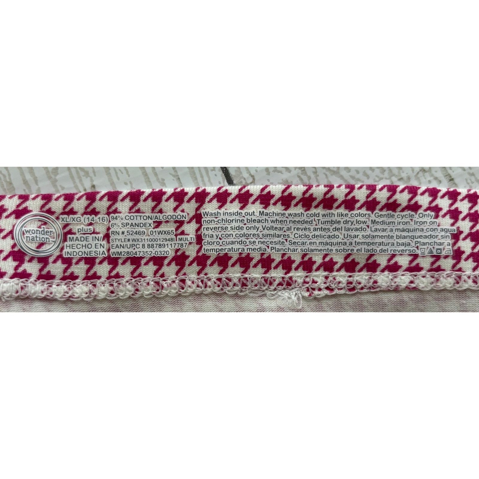 Other Wonder Nation Pink and White Houndstooth Capri Leggings XL Size 24" / US 00 / IT 34 - 5 Thumbnail
