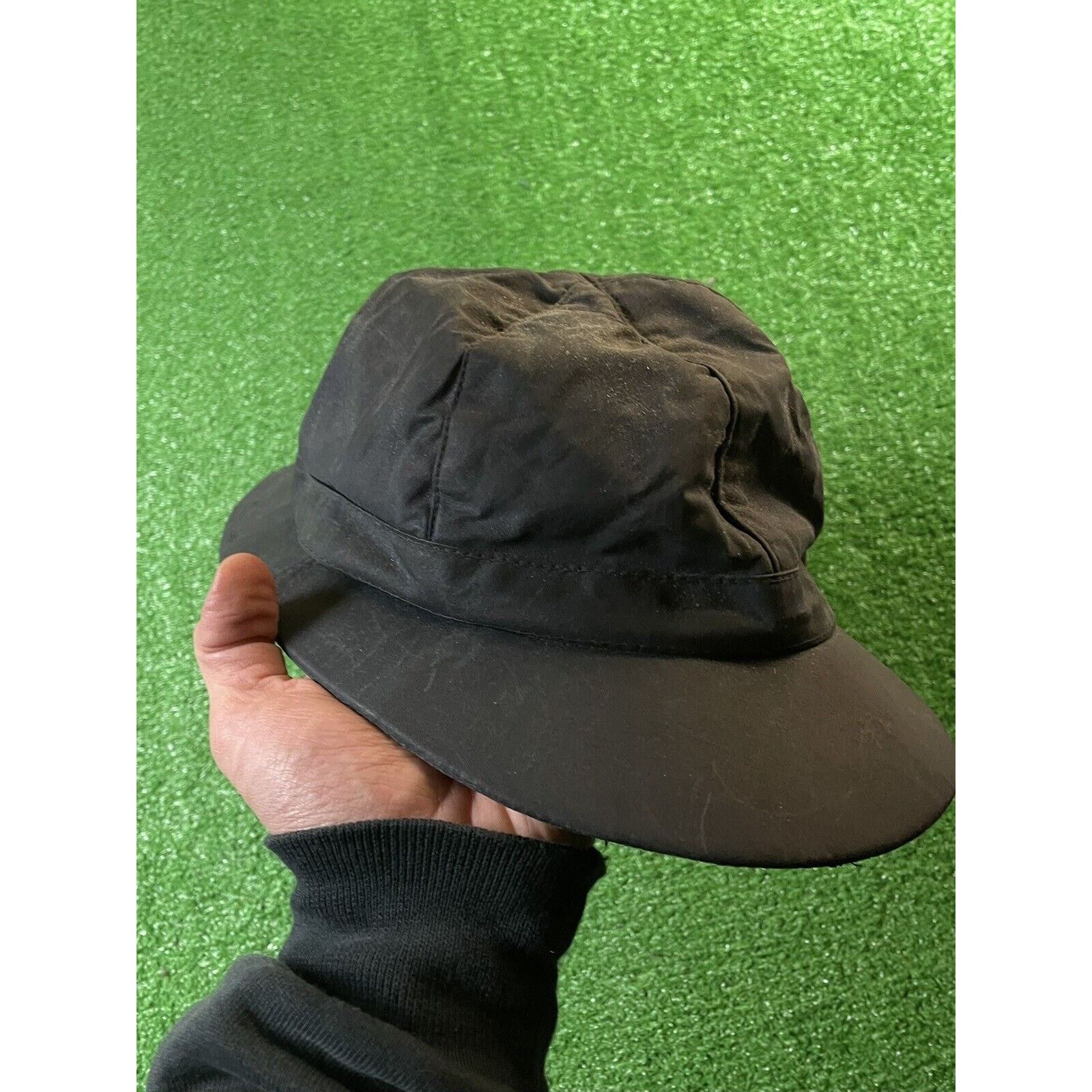 Barbour Vintage Barbour 6 Panel Waxed Cotton Black Hat Made England Size ONE SIZE - 1 Thumbnail