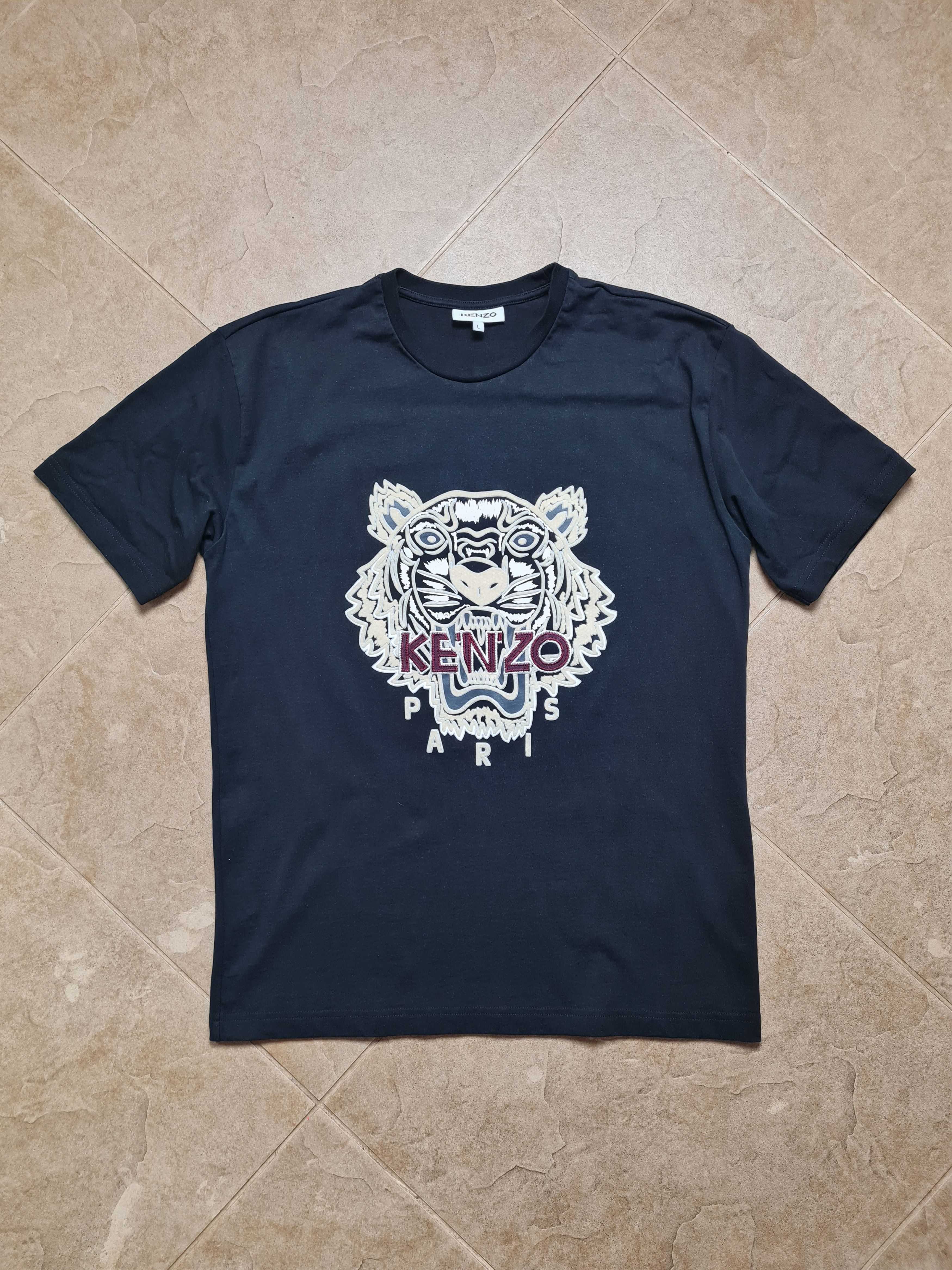 Kenzo KENZO Paris Men's Tiger Head Embroidered T-Shirt Black Size US L / EU 52-54 / 3 - 5 Thumbnail