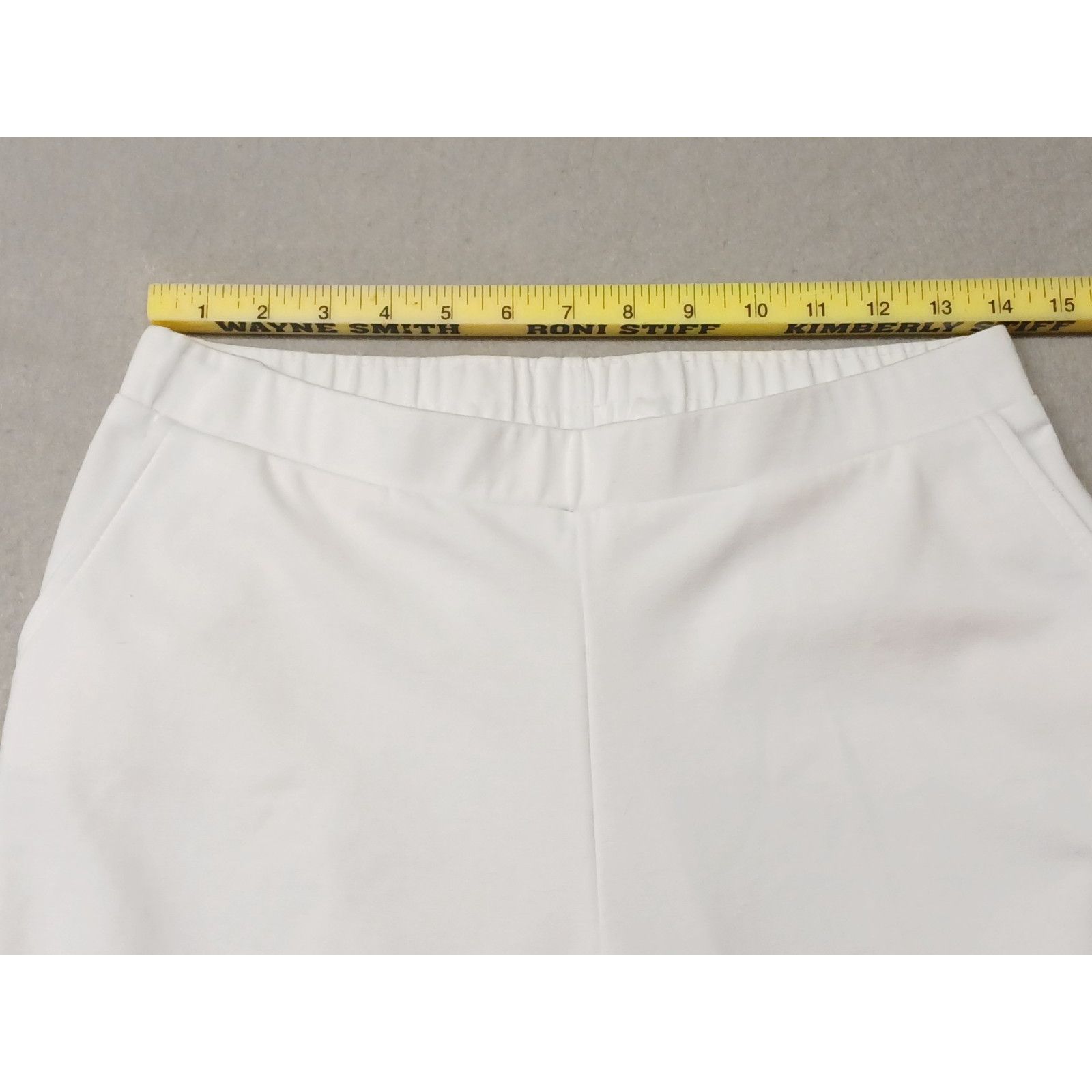 Other Allison Daley (10) White Soft Stretch Wide Leg Trousers Size 32" / US 10 / IT 46 - 6 Thumbnail
