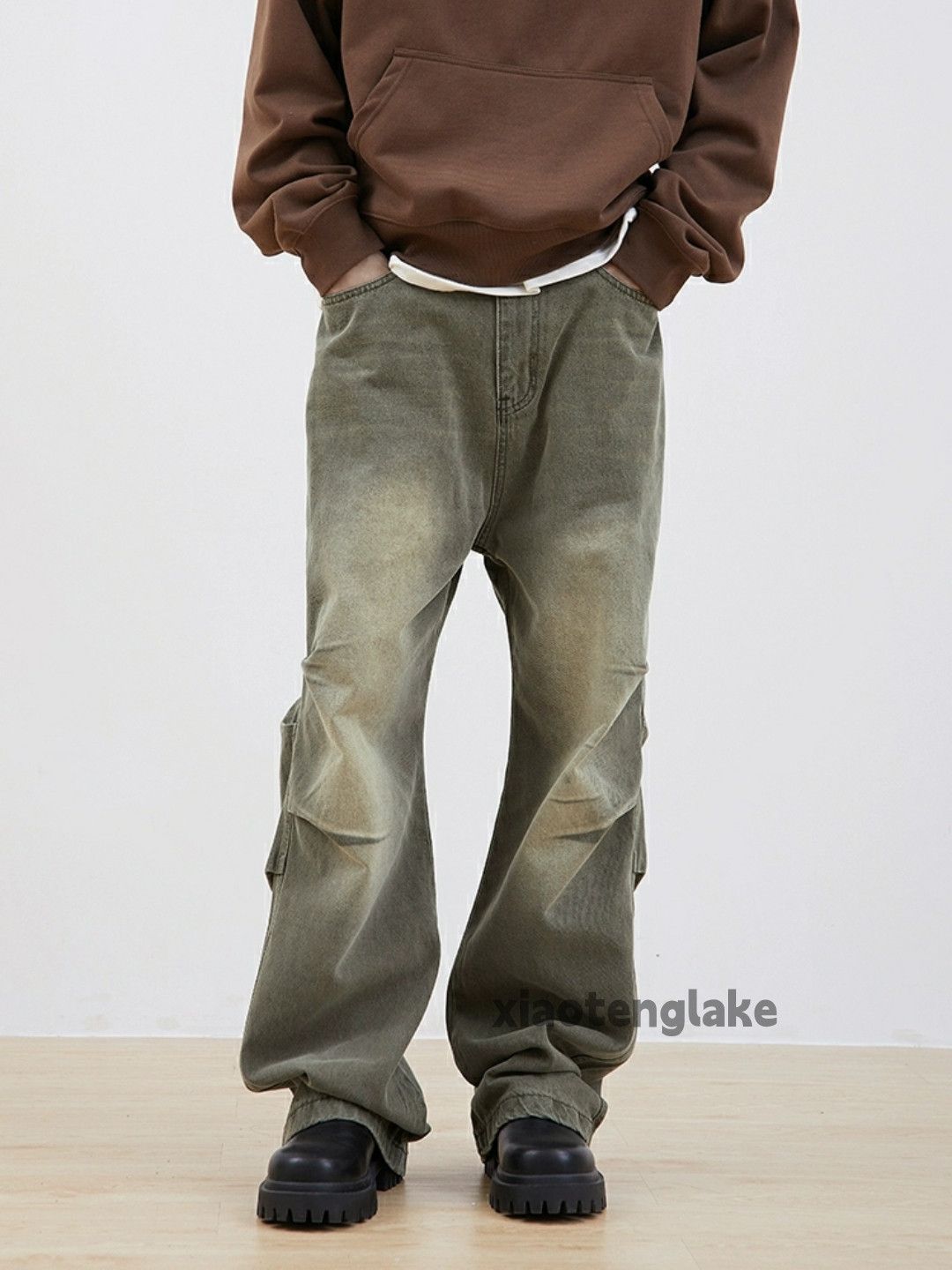 Jean × Vintage washed faded cleanfit skate hiphop loose pleated jeans Size US 32 / EU 48 - 1 Thumbnail