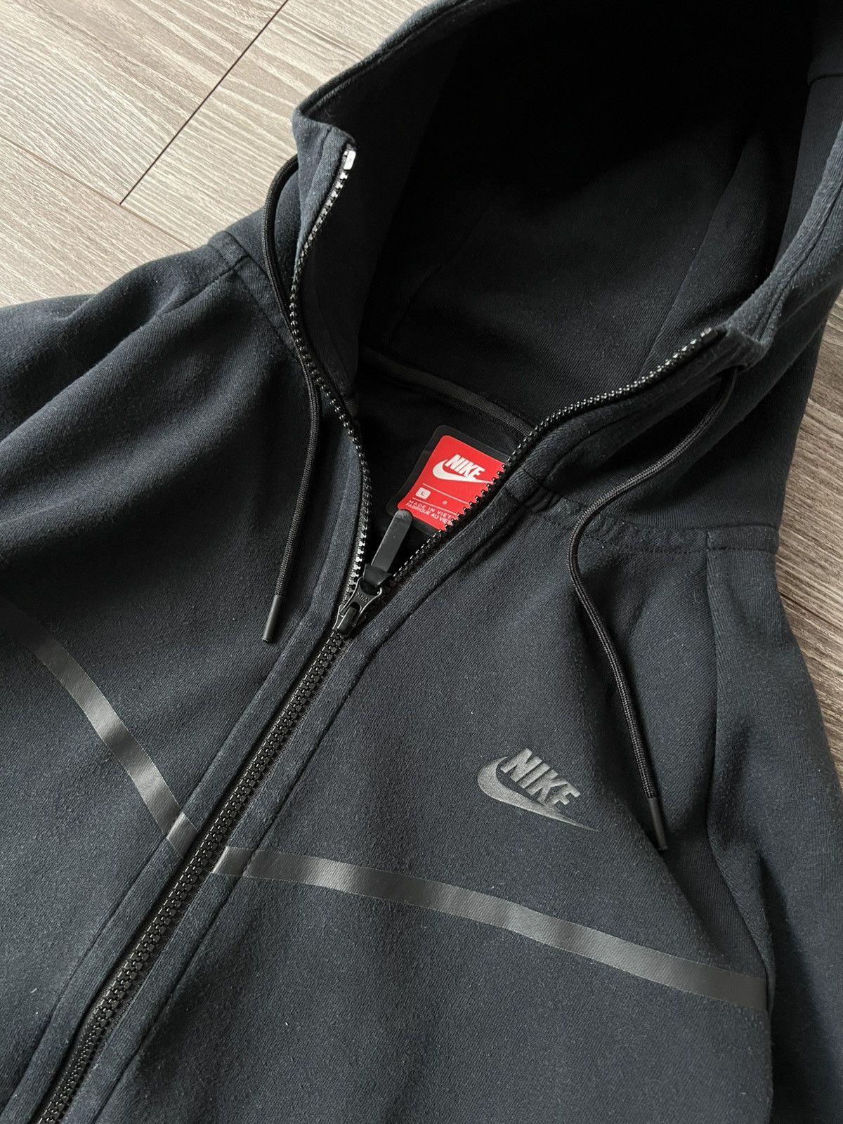 Designer × Nike ‼️Nike Tech Fleece Triple Black Windrunner Zip Hoodie‼️ Size US L / EU 52-54 / 3 - 18 Thumbnail