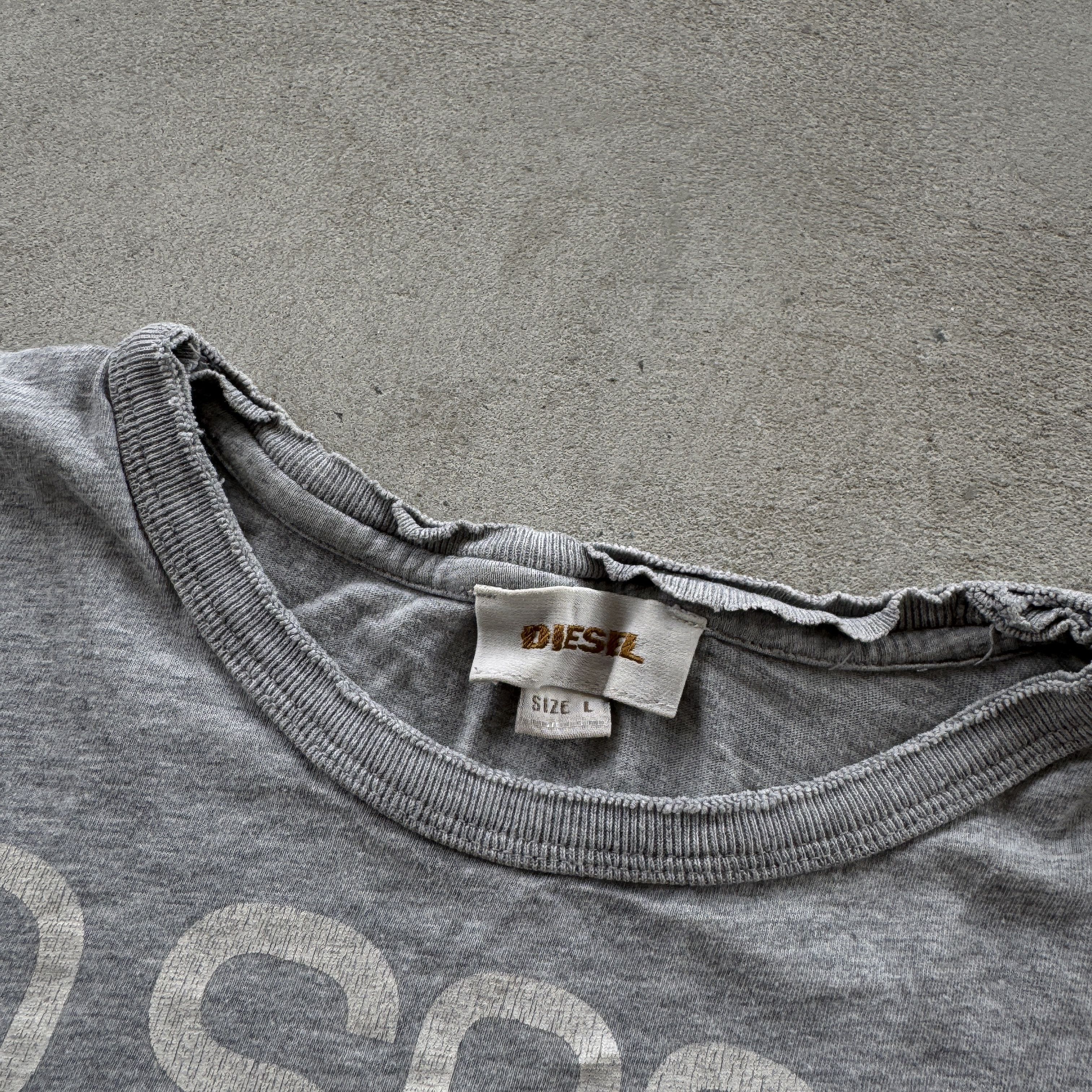 Diesel Diesel Bad Society Vintage Grey Graphic Distress T Shirt Size US L / EU 52-54 / 3 - 5 Thumbnail