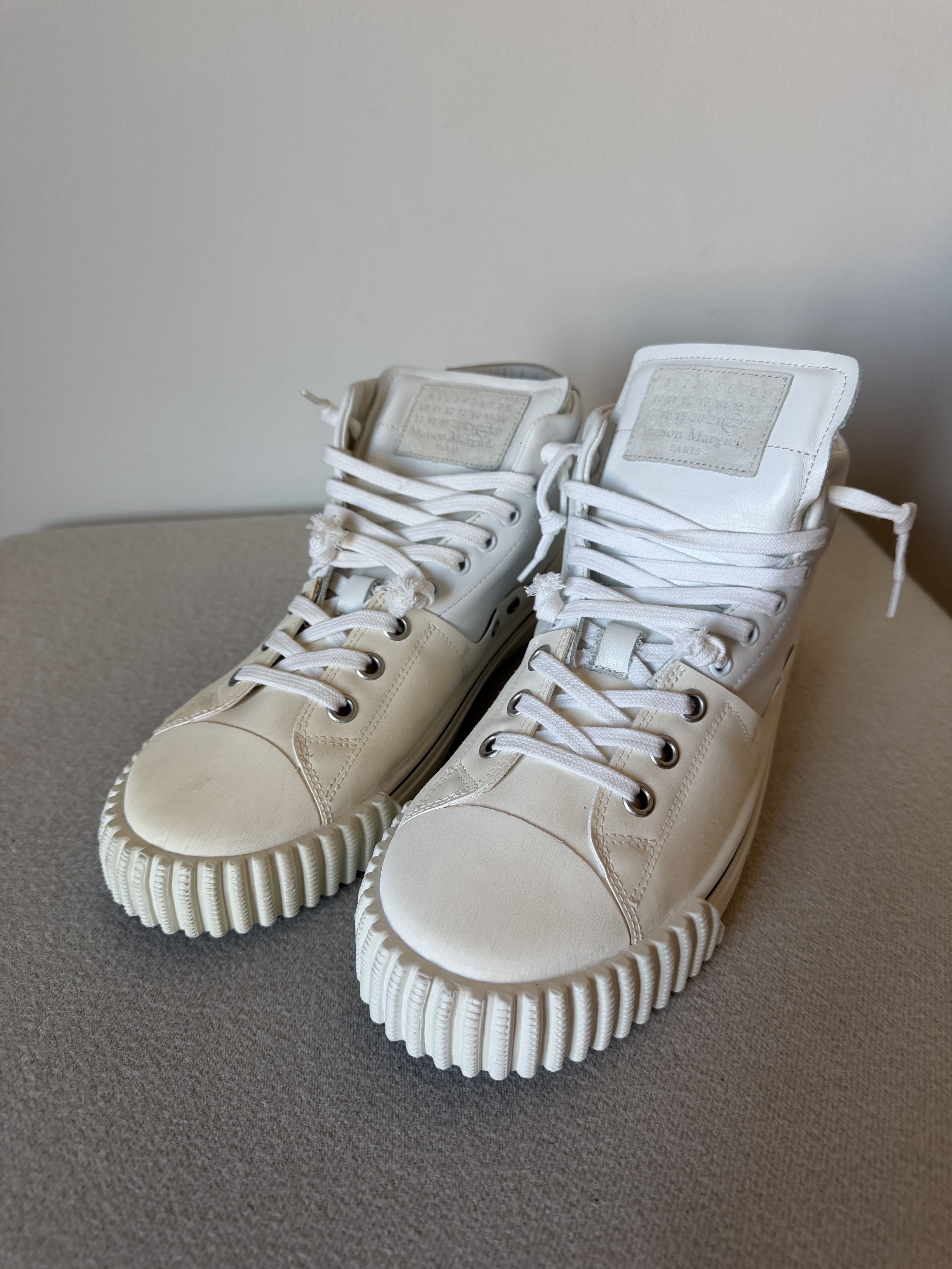 Maison Margiela Maison Margiela Evolution Sneakers in White Leather Size US 13 / EU 46 - 4 Thumbnail
