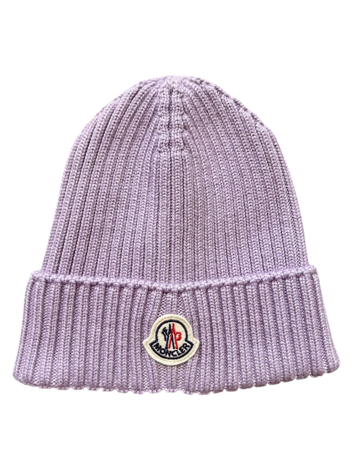 Moncler Berretto Tricot Beanie Lilac cap hat wool logo purpl