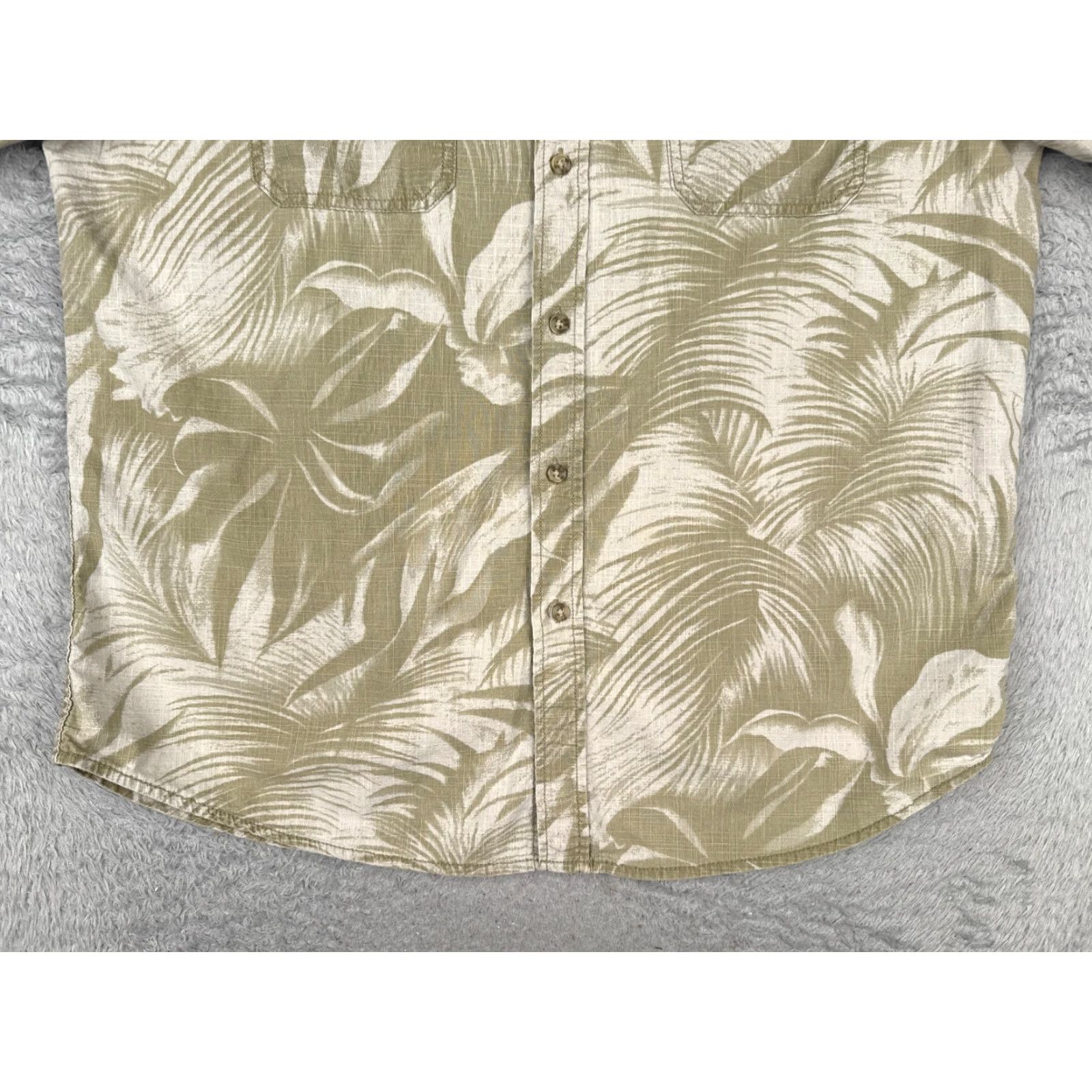 Basic Editions Basic Editions Hawaiian Shirt Men L Green Floral 100% Cotton Button-Up Resort Aloha Luau Vacation Size US L / EU 52-54 / 3 - 5 Thumbnail