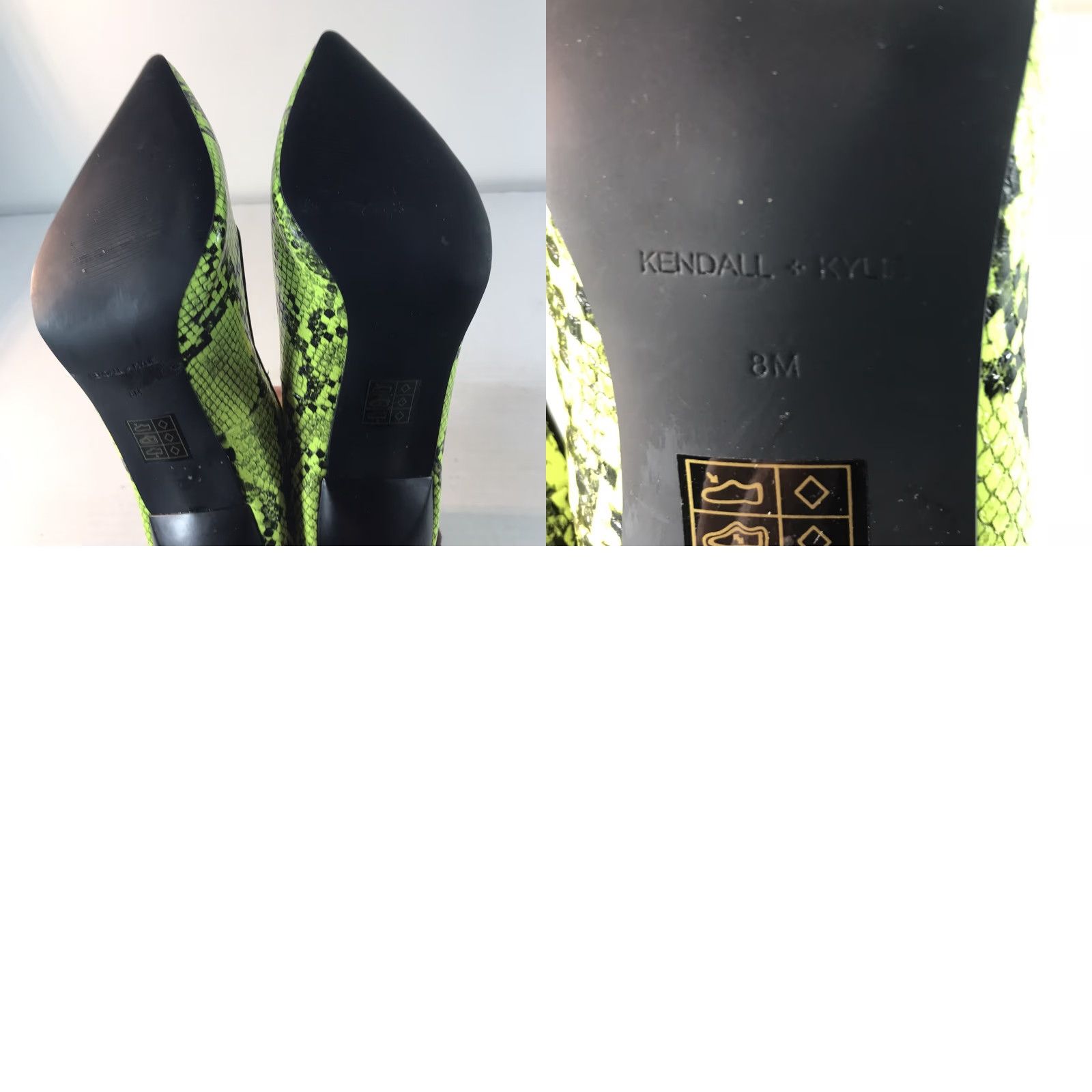 Vintage KENDALL + KYLIE Neon Yellow Black Faux Snakeskin 4in High Heel Pumps Women Size 8M Size US 8 / IT 38 - 8 Thumbnail