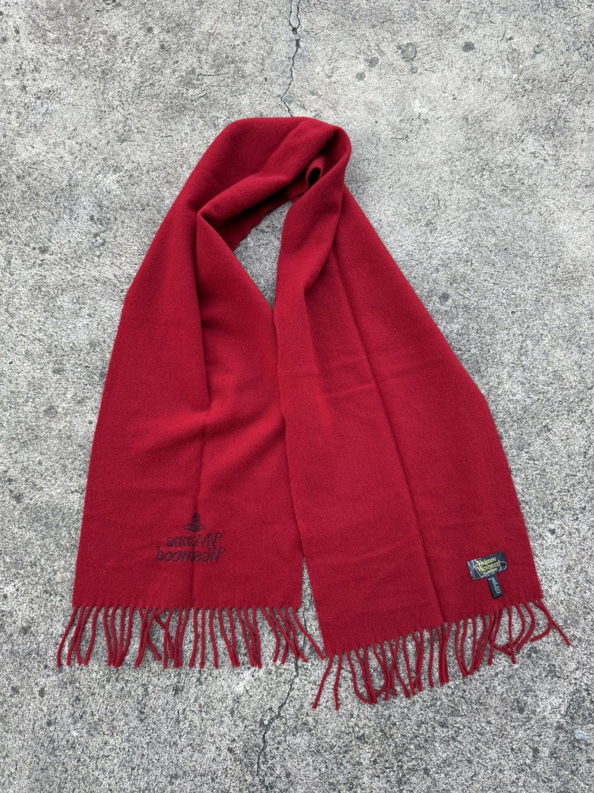 Vivienne Westwood Vivienne Westwood Logo Wool Red Scarf Size ONE SIZE - 1 Thumbnail