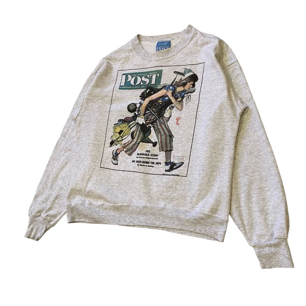 New York Post Vintage 90s Norman Rockwell Saturday Evening Post Sweatshirt Size US L / EU 52-54 / 3 - 2 Thumbnail