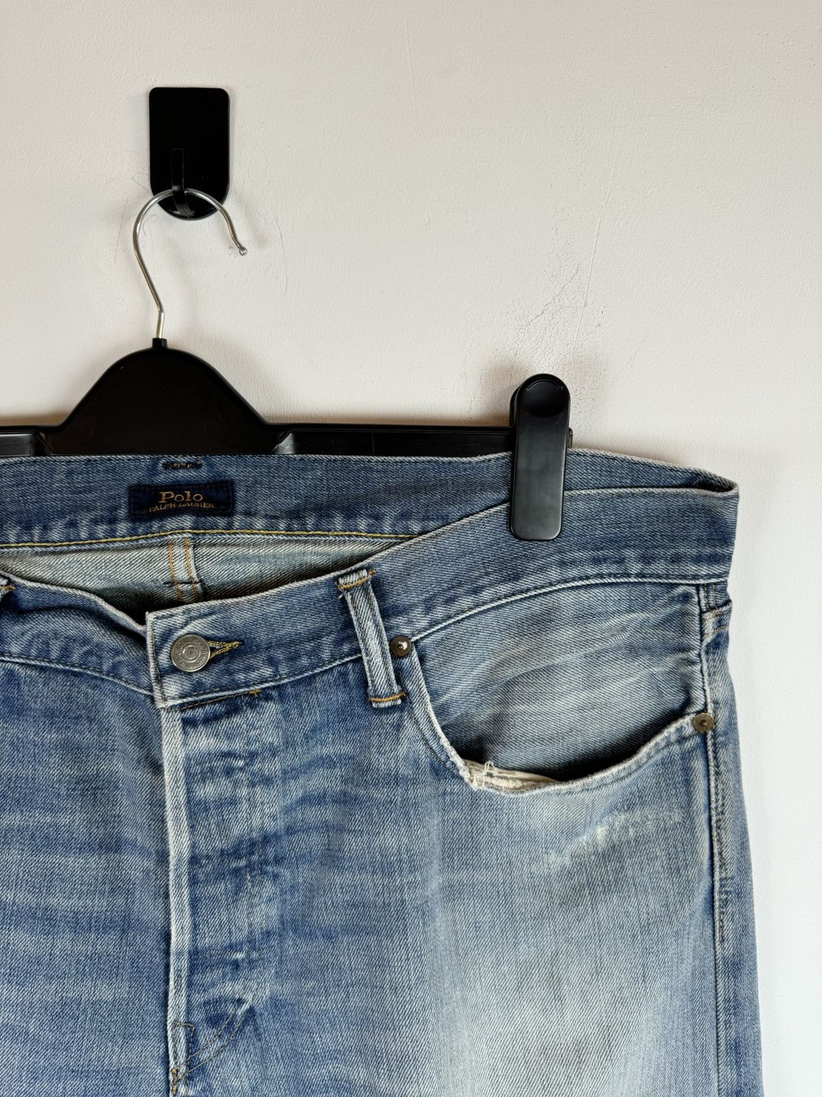 Polo Ralph Lauren × Vintage Polo Ralph Lauren Distressed Denim Jeans Made In Mexico Size US 36 / EU 52 - 4 Thumbnail