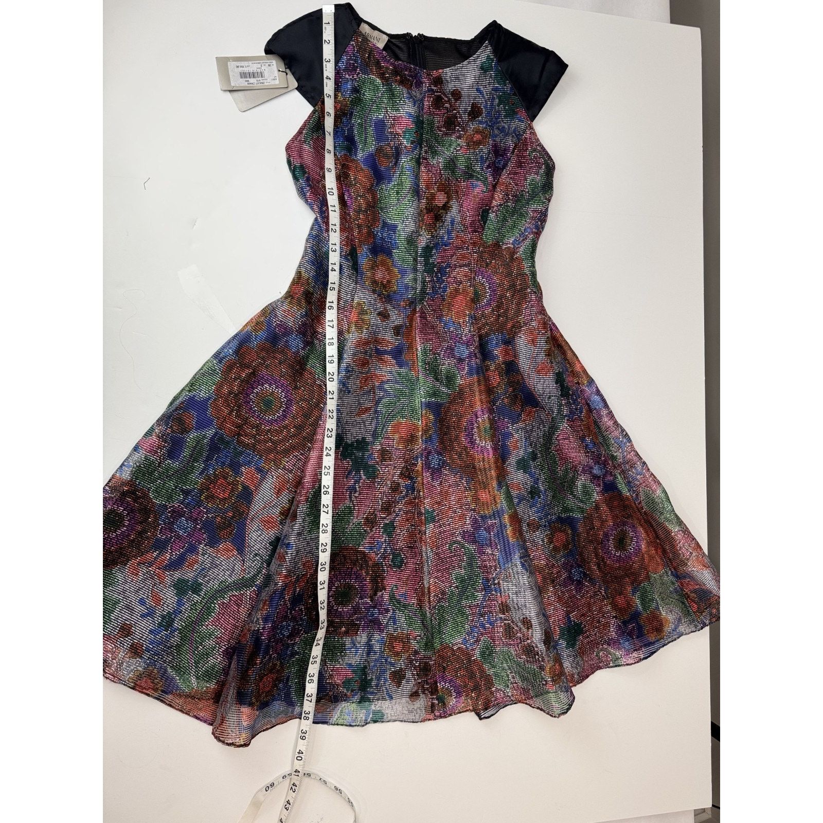 Armani Collezioni NWT $1195 Armani Collezioni Fit & Flare Dress Colorful US 2 Size XS / US 0-2 / IT 36-38 - 8 Thumbnail
