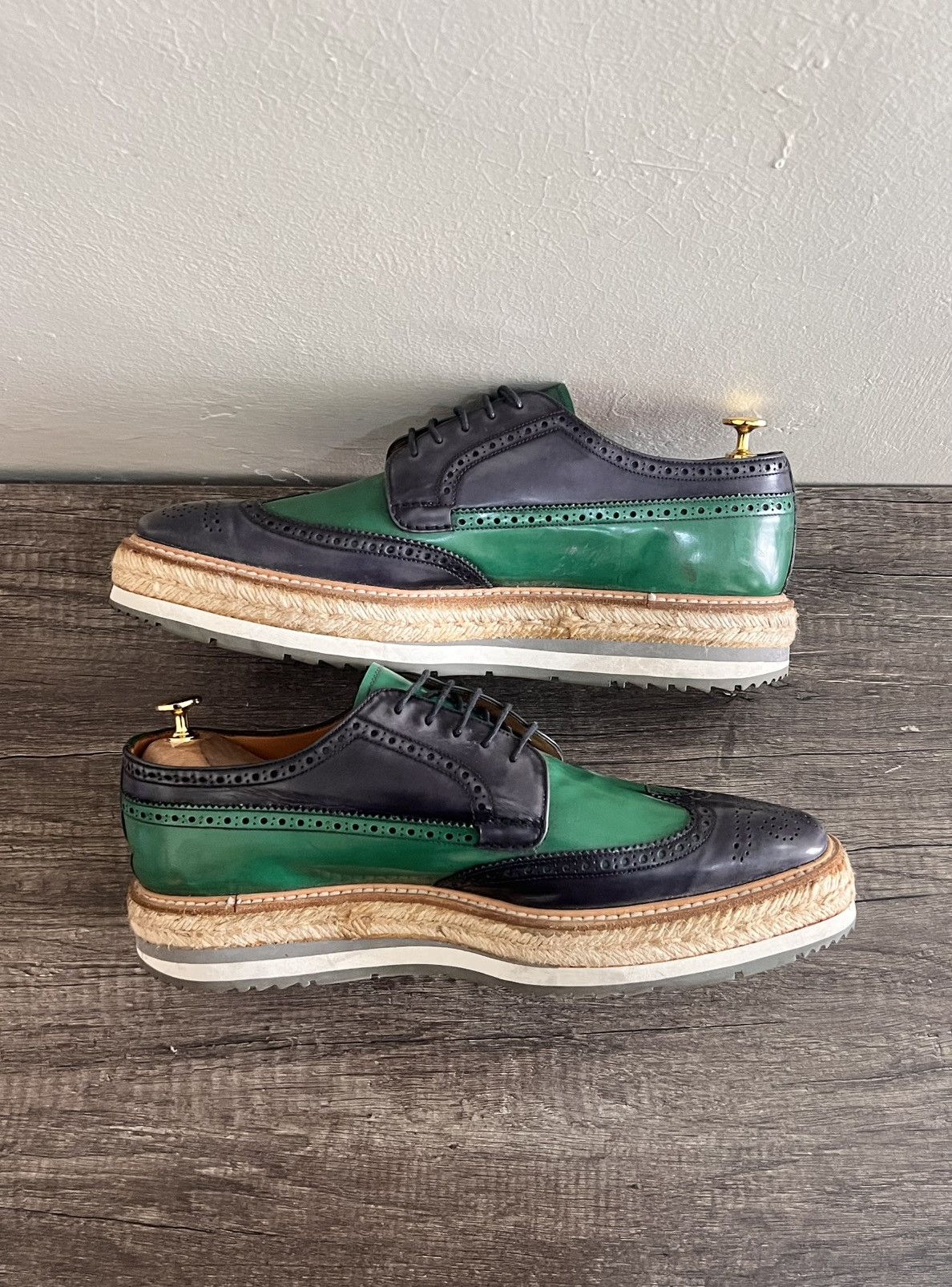 Prada Prada Wingtip Woven Sole Brogues Size US 10 / EU 43 - 5 Thumbnail