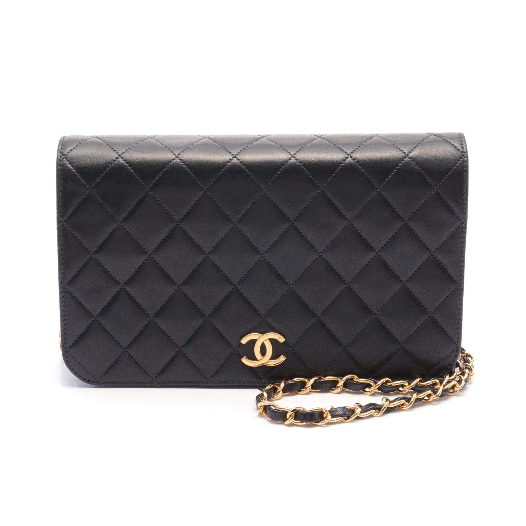 Chanel Chanel Matelasse Full Flap Chain Shoulder Bag Lambskin Black Gold Hardware Push Lock Size ONE SIZE - 1 Thumbnail