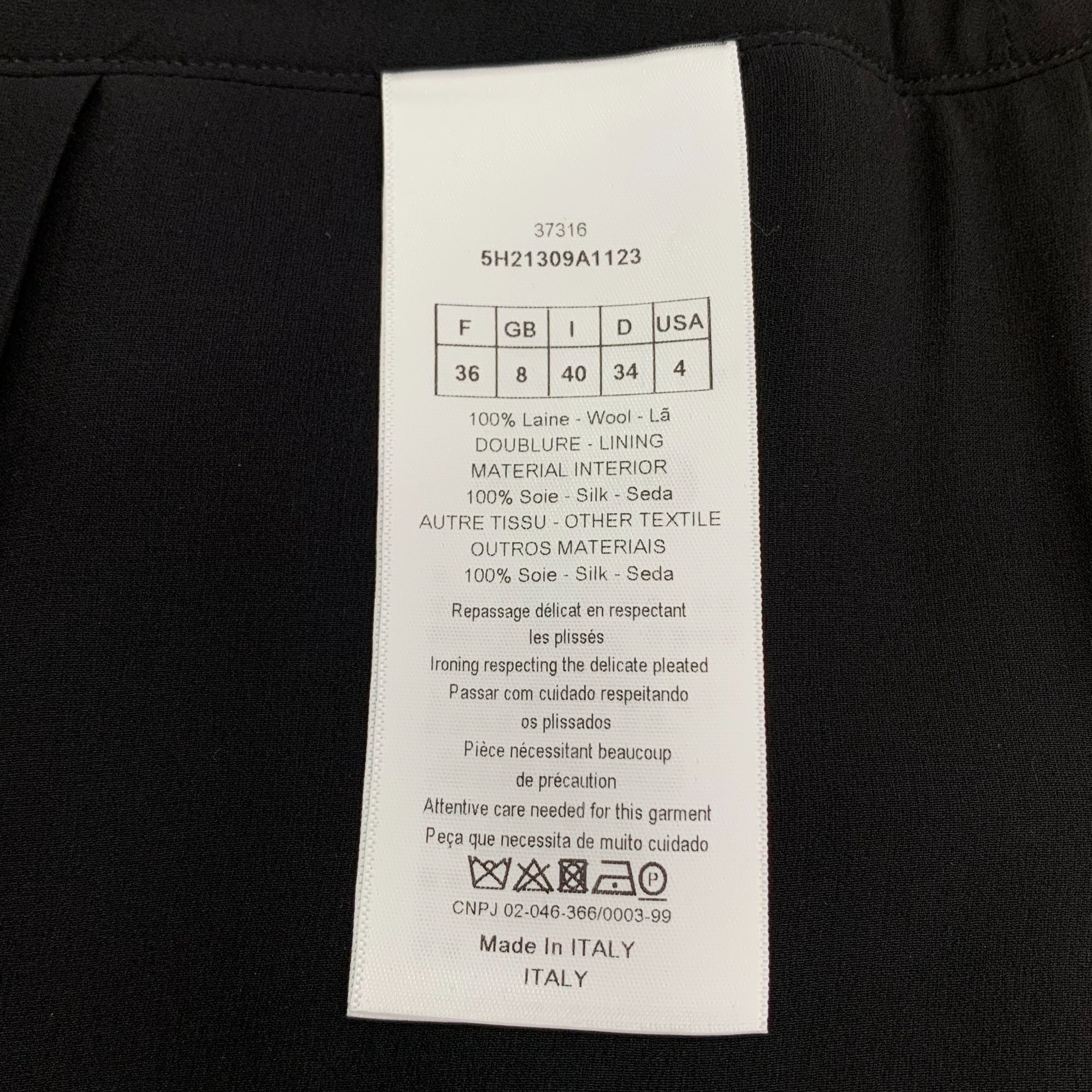 Dior Christian Dior Wool & Silk Pleated Midi Skirt Size 26" / US 2 / IT 38 - 6 Thumbnail