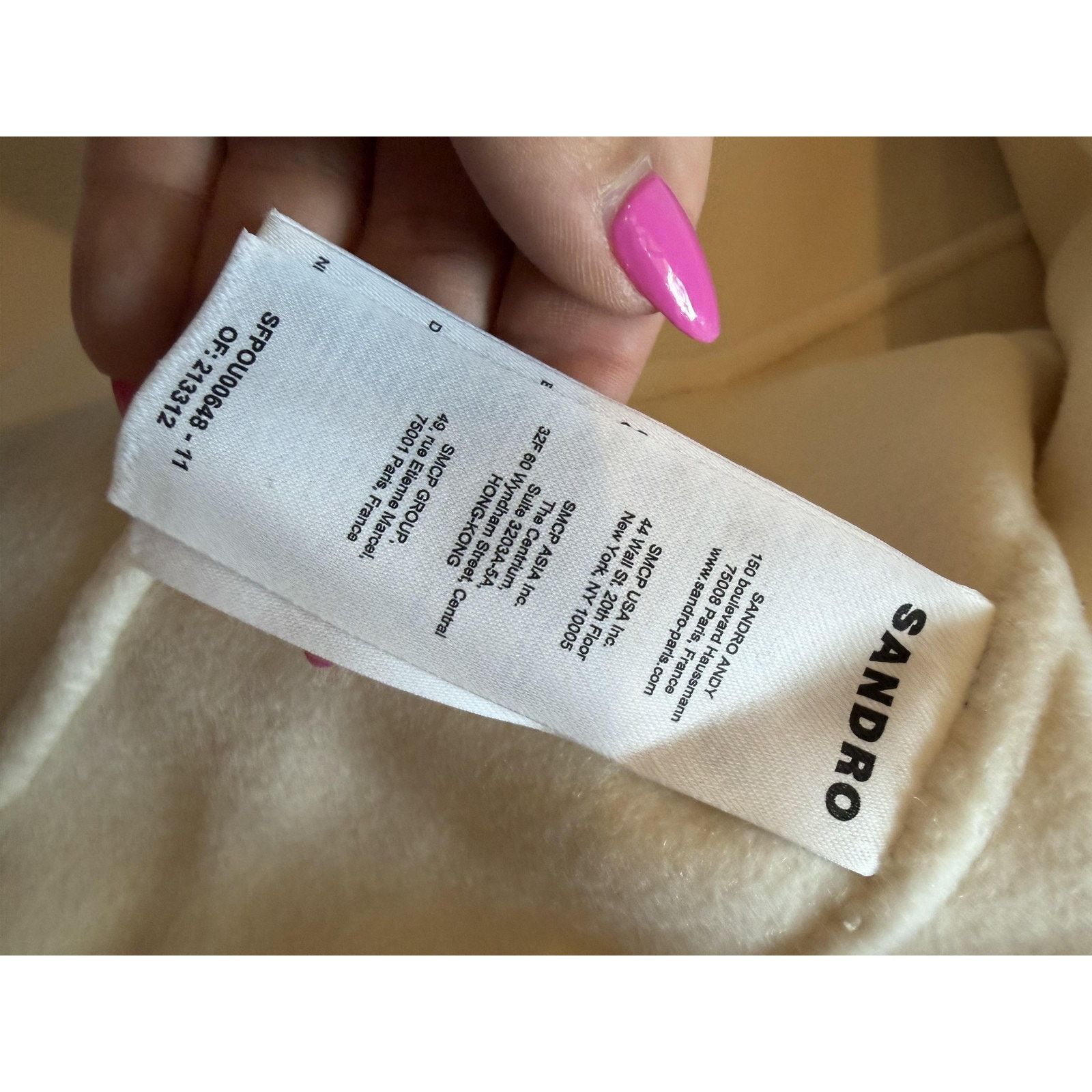 Sandro Sandro Womens Wrap Scarf Collar Long Overcoat 42 White Size M / US 6-8 / IT 42-44 - 12 Thumbnail