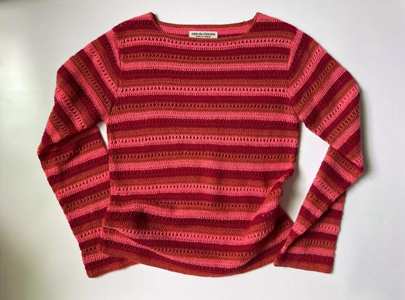 Comme des Garcons Comme des Garcons size 均码 Hollow crocheted striped sweater Size S / US 4 / IT 40 - 1 Thumbnail