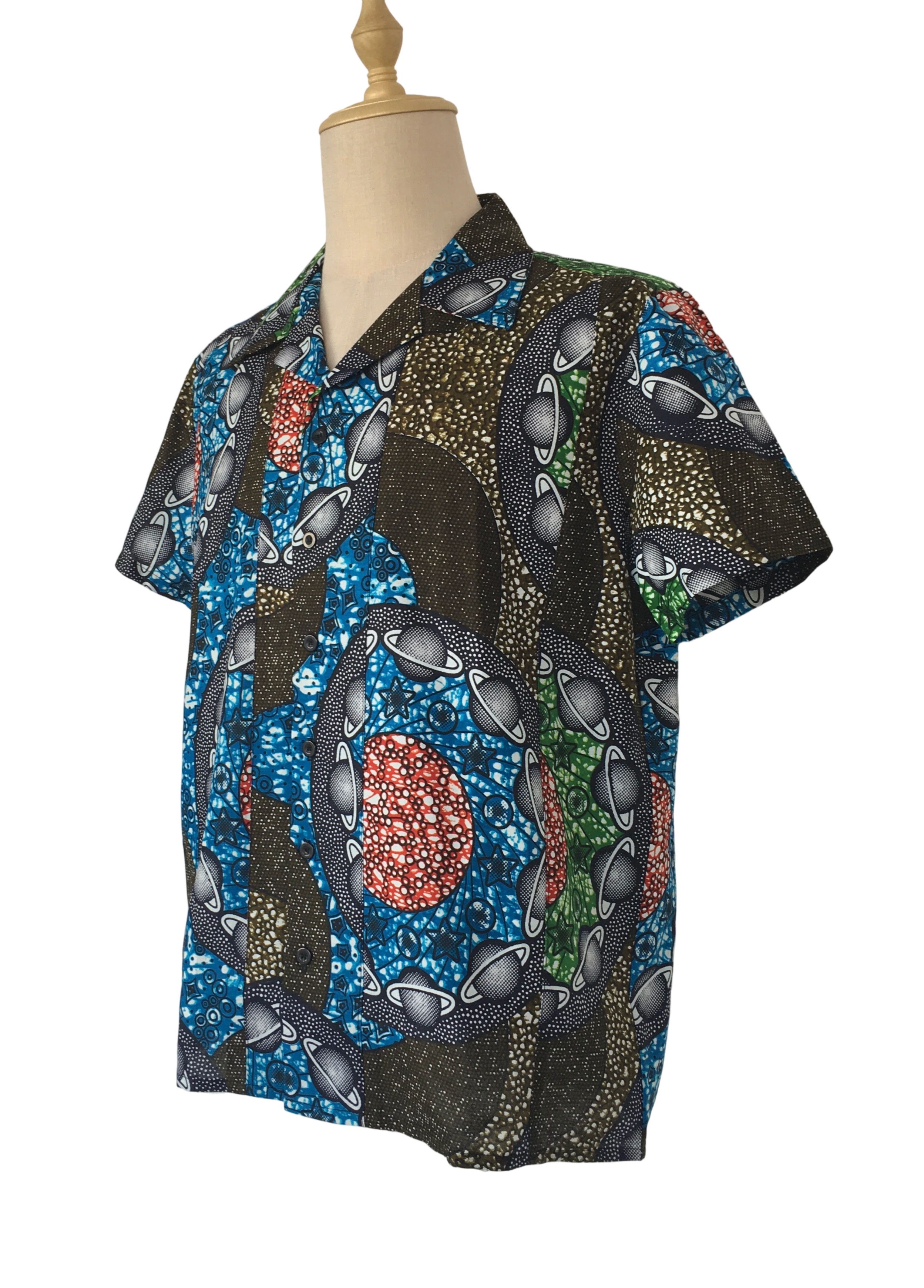 Other African Wax Print Men Shirt Short Sleeves Summer Size US XL / EU 56 / 4 - 2 Thumbnail