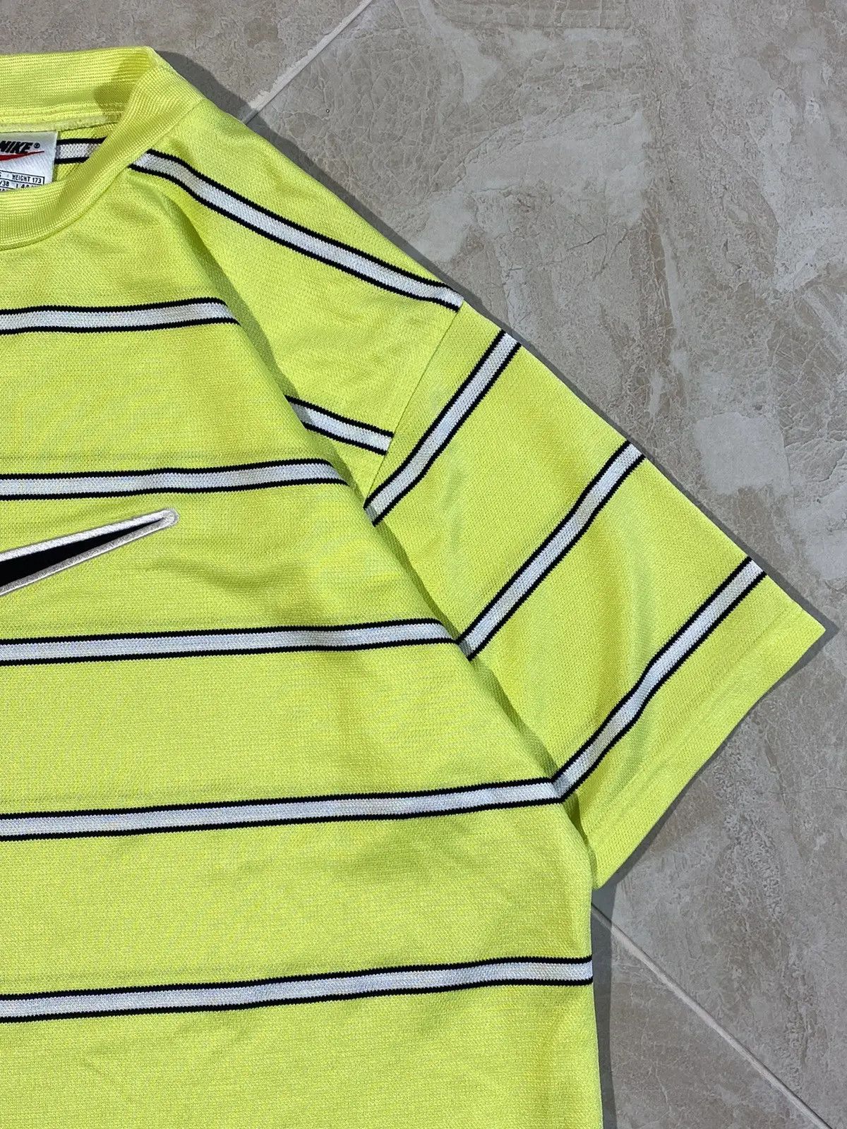Descente Nike Neon Yellow Striped Y2K 90s Shirt Small Size US S / EU 44-46 / 1 - 8 Thumbnail