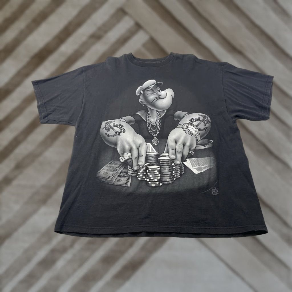 Vintage VINTAGE Popeye T Shirt Sz XXL Paradoy 2XL Iced Out Hip Hop Mens Black 2XL Shirt Size US XXL / EU 58 / 5 - 1 Thumbnail