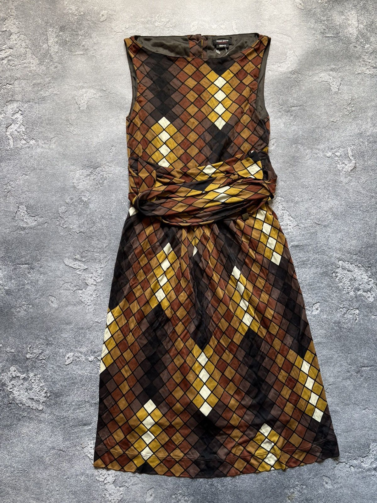 Miss Sixty Crazy Vintage Miss Sixty Y2K Geometric Print Belted Dress Size S / US 4 / IT 40 - 2 Thumbnail