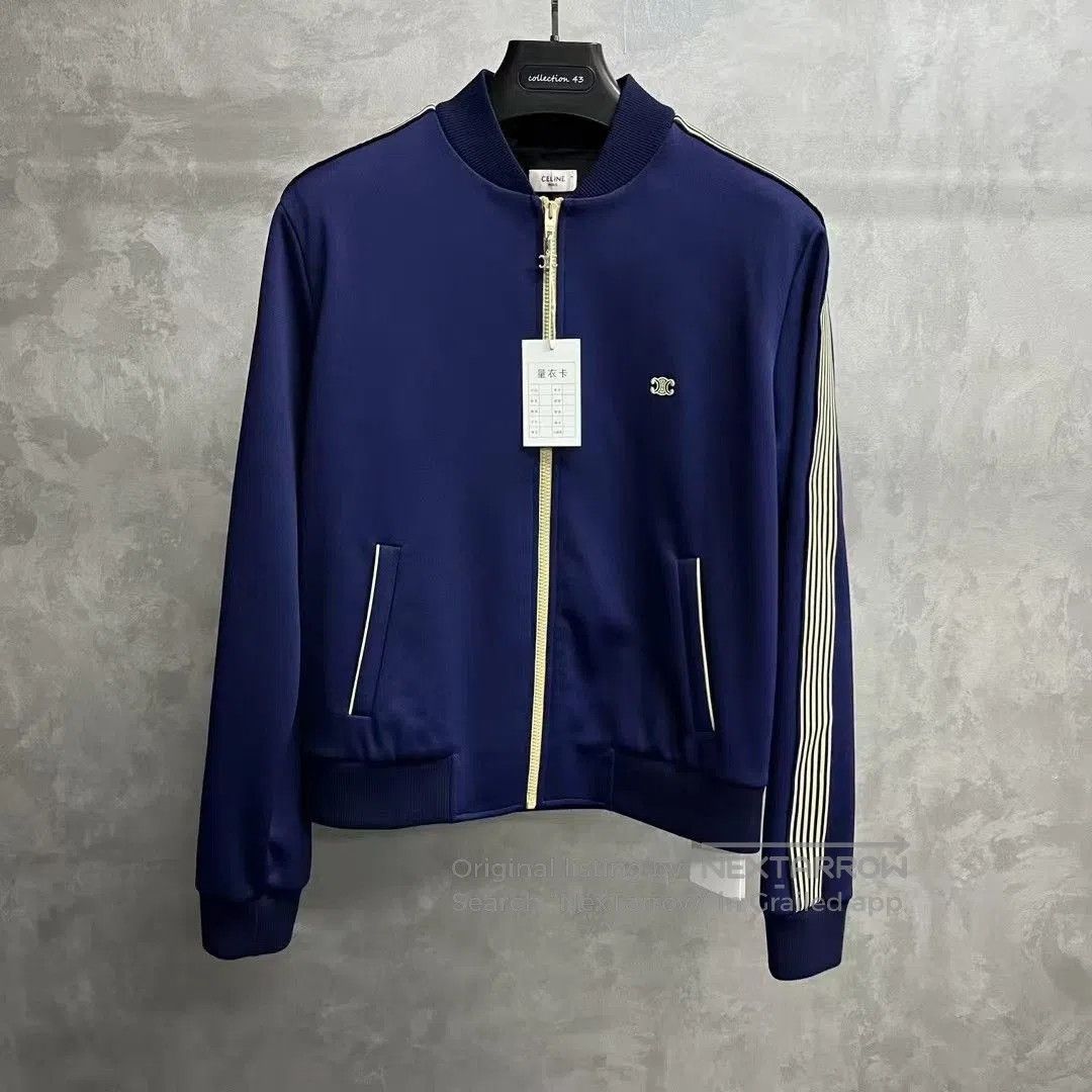 Celine Celine Blue Logo Embroidery Stripe Jacket. Size US S / EU 44-46 / 1 - 1 Thumbnail