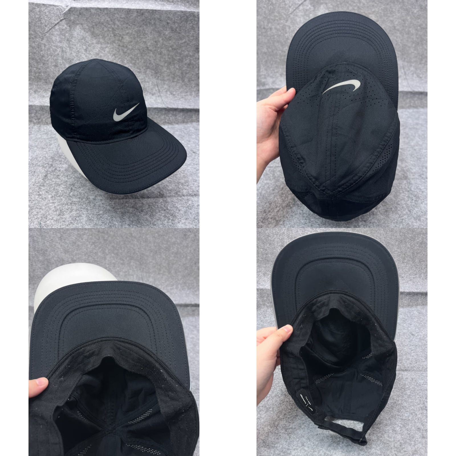 Nike Nike Hat Cap Strap Back Adult One Size Black Polyester Featherlight Golf Hat Mens Adjustable Lightweight Logo Cap Size ONE SIZE - 8 Thumbnail