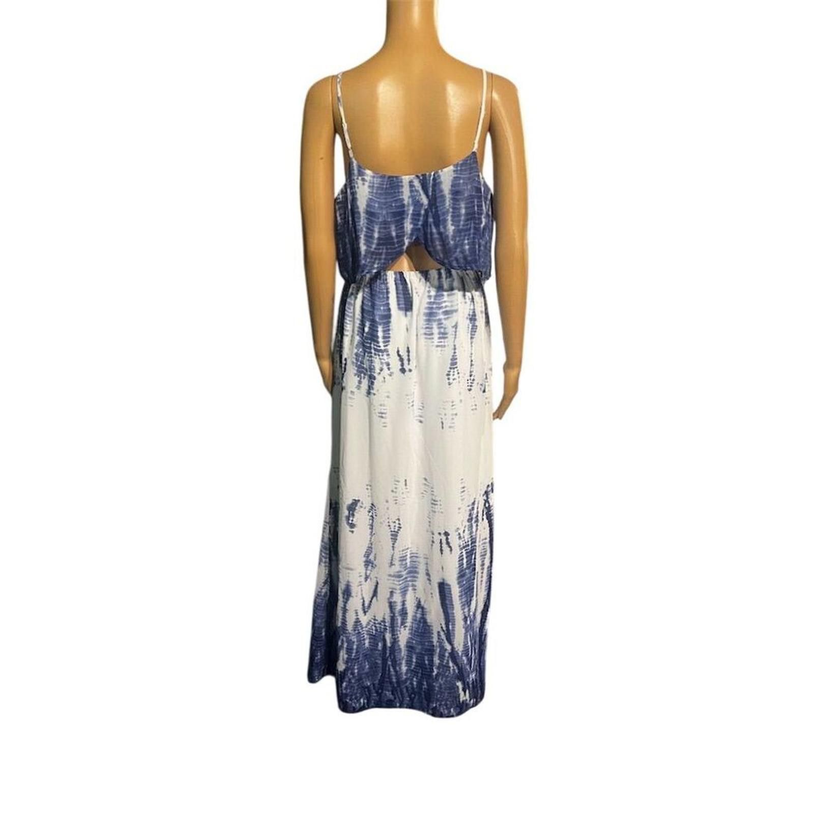 Jun Takahashi Takara Blue Tie-Dye Maxi Dress Sleeveless Scoop Neck M boho Size M / US 6-8 / IT 42-44 - 6 Thumbnail