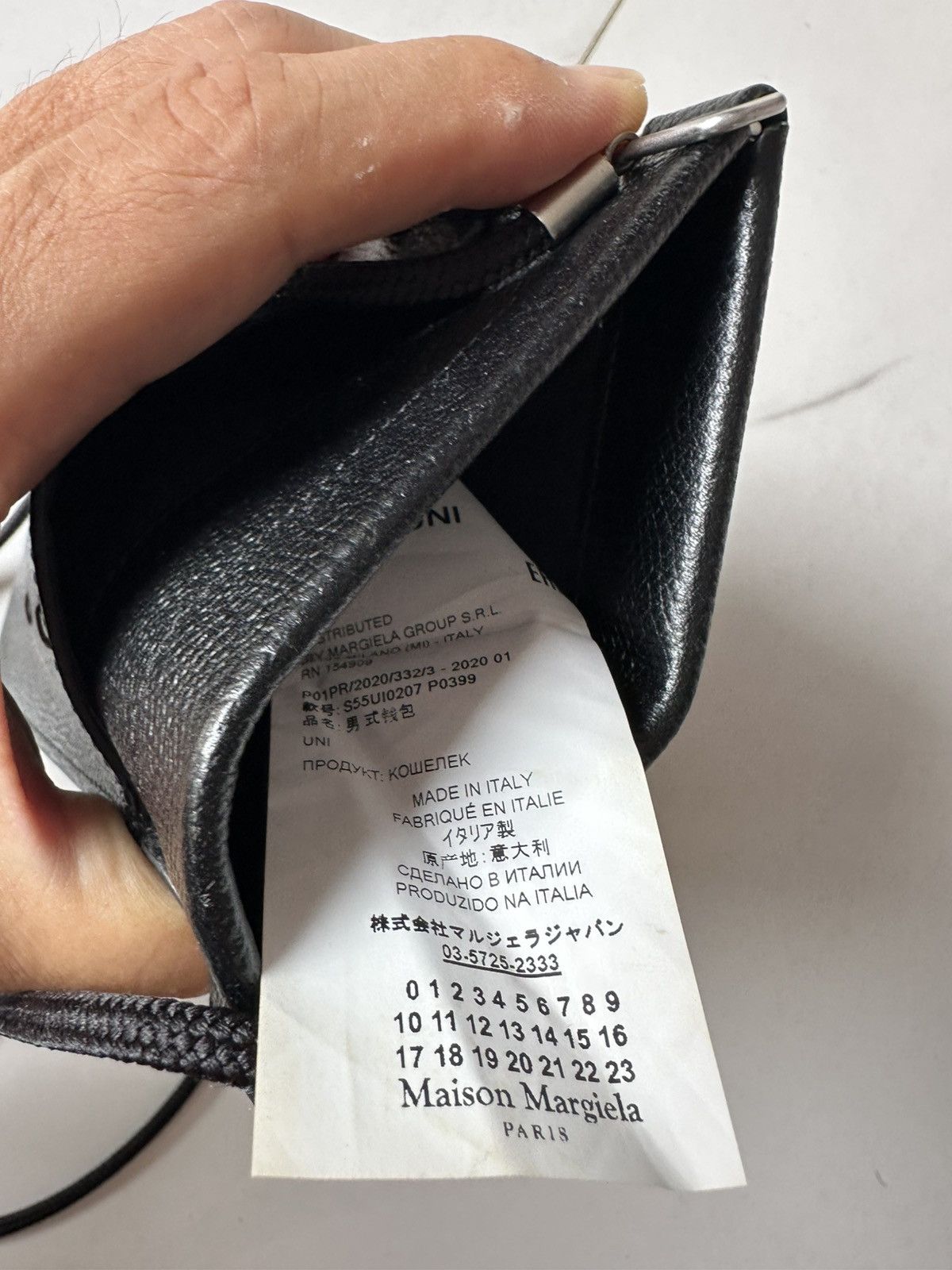 Maison Margiela Maison Margiela Black Grained Leather Phone Pouch Size ONE SIZE - 3 Thumbnail