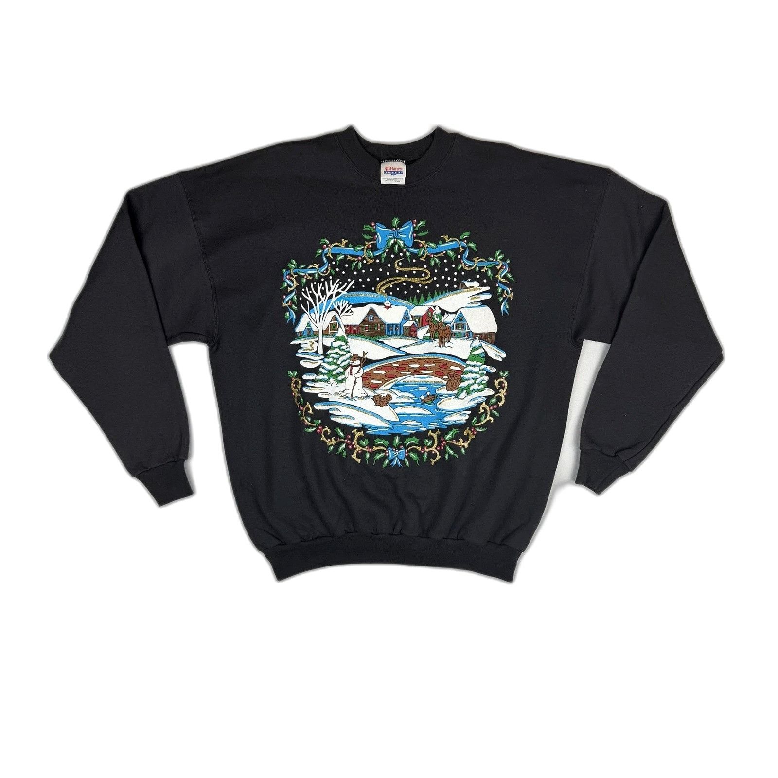 Hanes Vintage Hanes Christmas Sweatshirt Mens XL Holiday Wreath Vi Size US XL / EU 56 / 4 - 1 Thumbnail