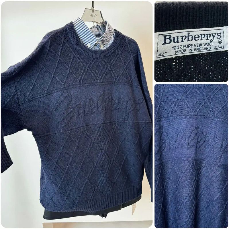Burberry Burberry Navy Wool Women's Sweater Size ONE SIZE - 1 Thumbnail