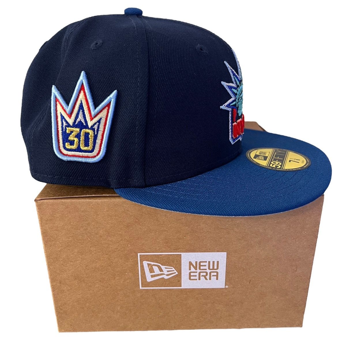 MLB × MyFitteds × New Era 7 1/8- Myfitteds New York Rangers Henrik Lunqvist Fitted Hat Size ONE SIZE - 3 Thumbnail