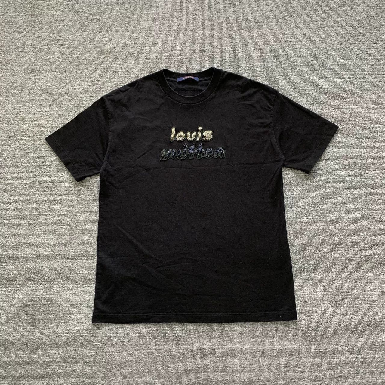 Louis Vuitton LV Black Beaded Embroidery T-Shirt Size US M / EU 48-50 / 2 - 1 Thumbnail