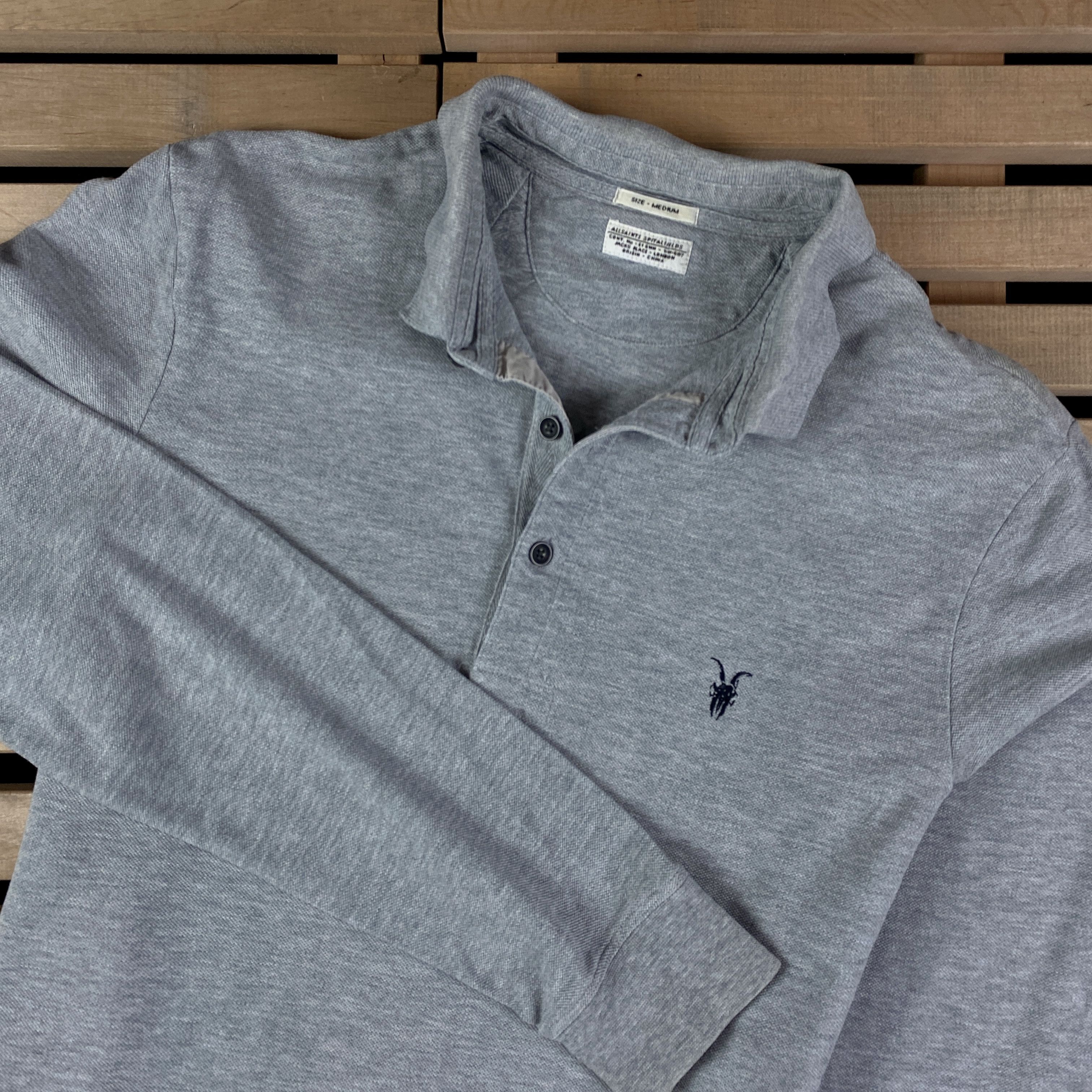 Allsaints Mens Long Sleeve Polo Shirts AllSaints Spitalfields Size M Size US M / EU 48-50 / 2 - 2 Thumbnail