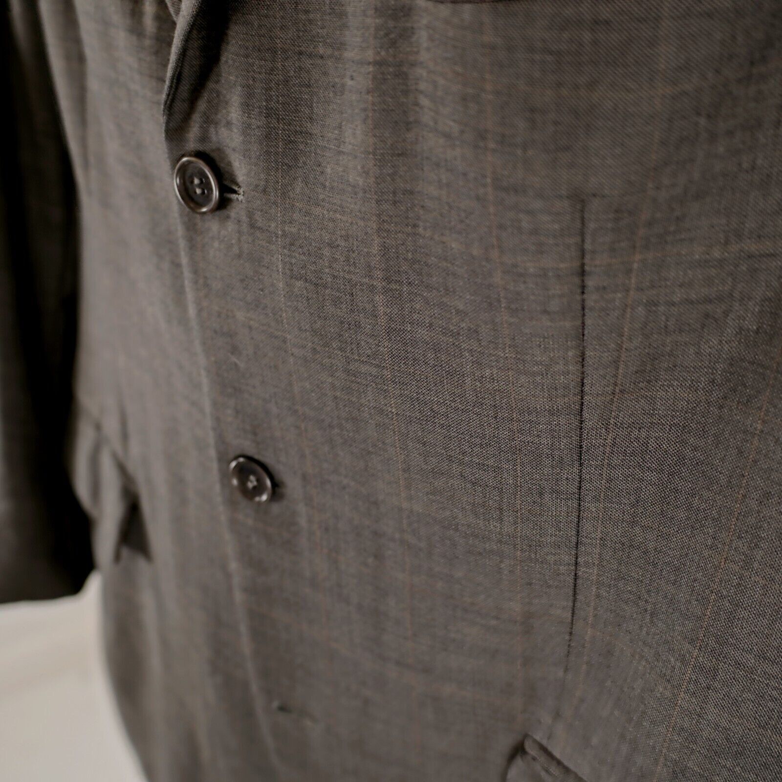 Brooks Brothers Brooks Brothers Gray Wool Sharksking W/ Brown Windowpane 3 B Size 44L - 4 Thumbnail