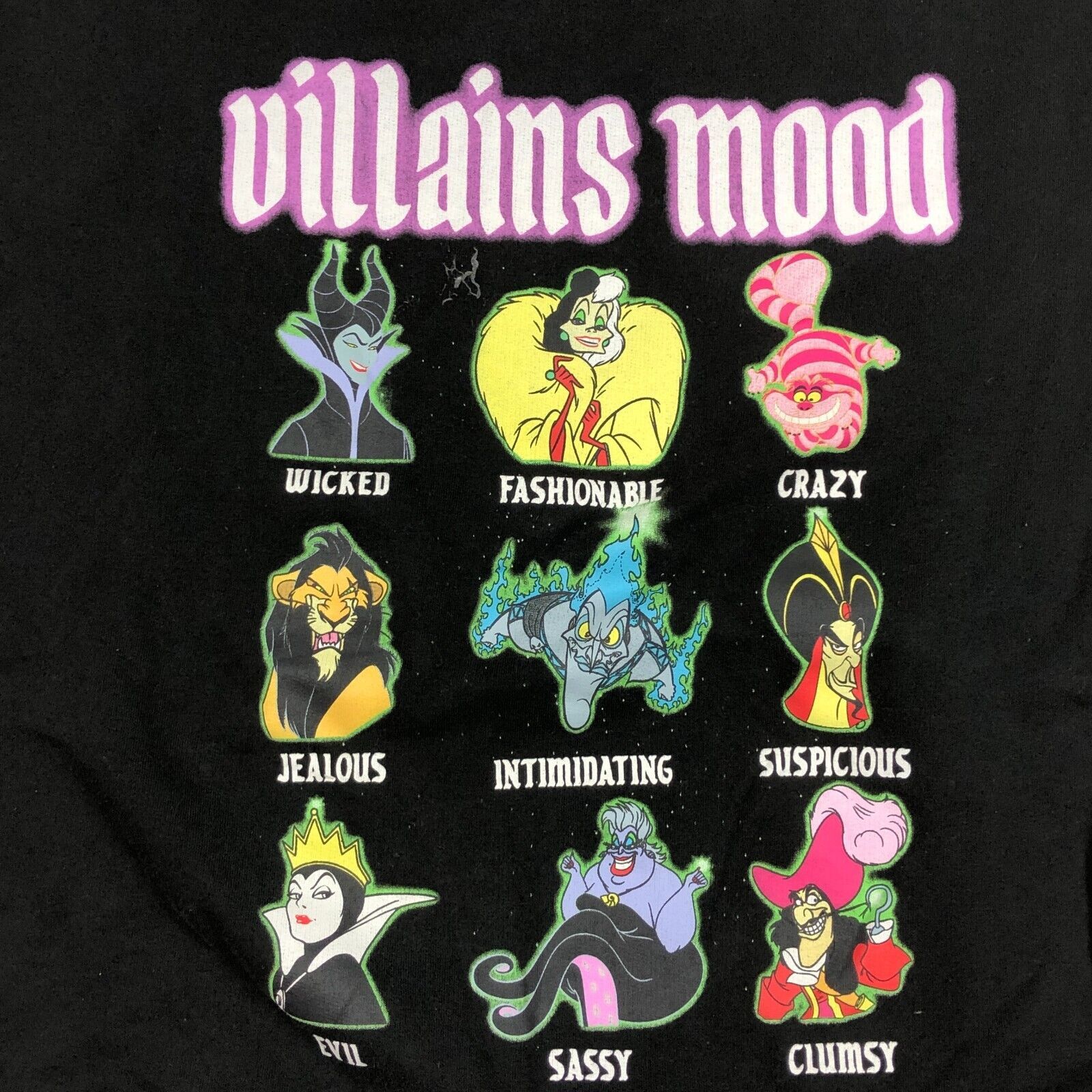 Disney × Vintage Disney Villains Mood Womens Crewneck Sweater Pullover Black Size XXL / US 16-18 / IT 52-54 - 2 Thumbnail