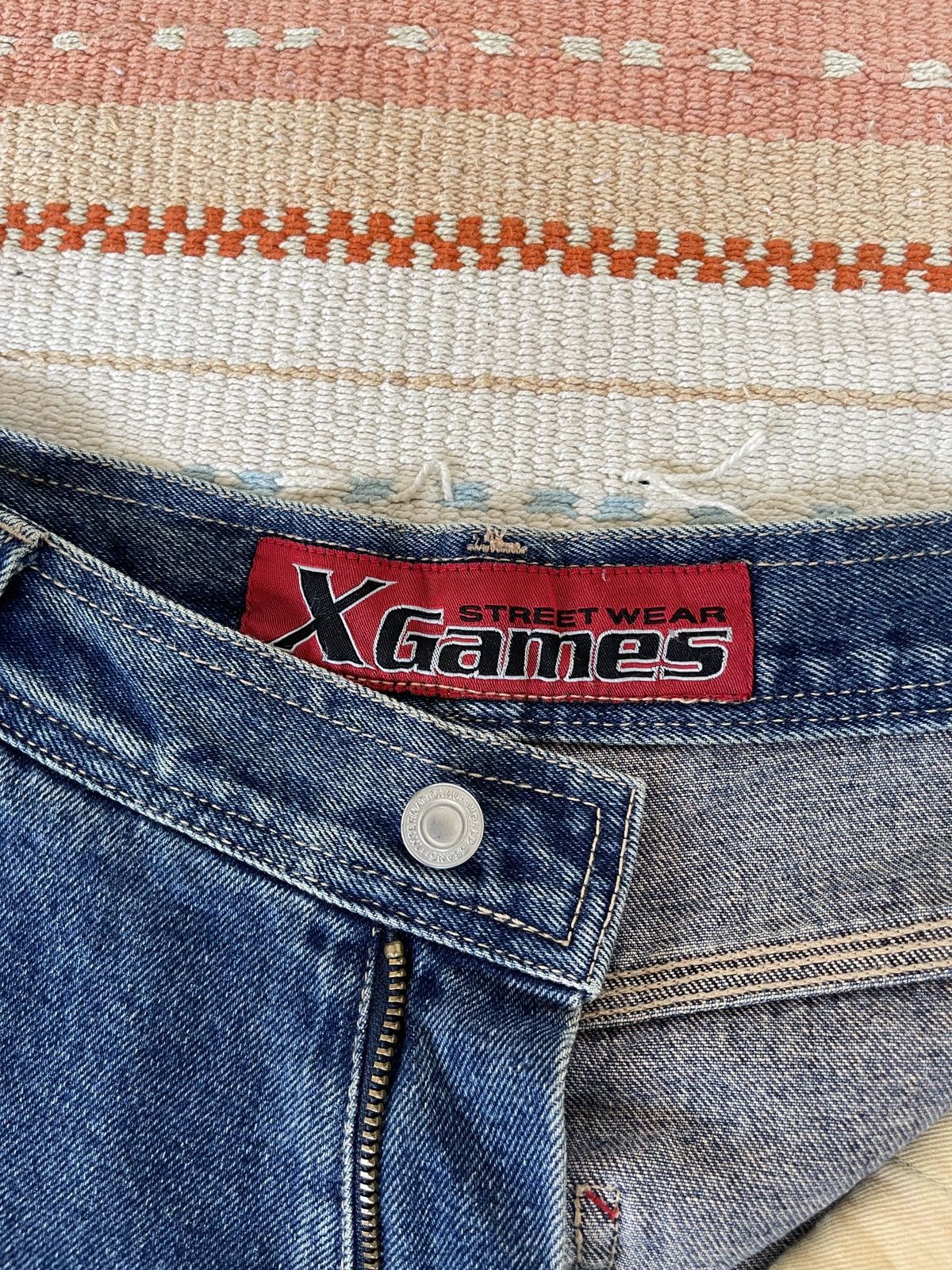JNCO RARE‼️Vintage’90s🔥X Games🔥Baggy Cargo Jeans Size US 35 - 11 Thumbnail