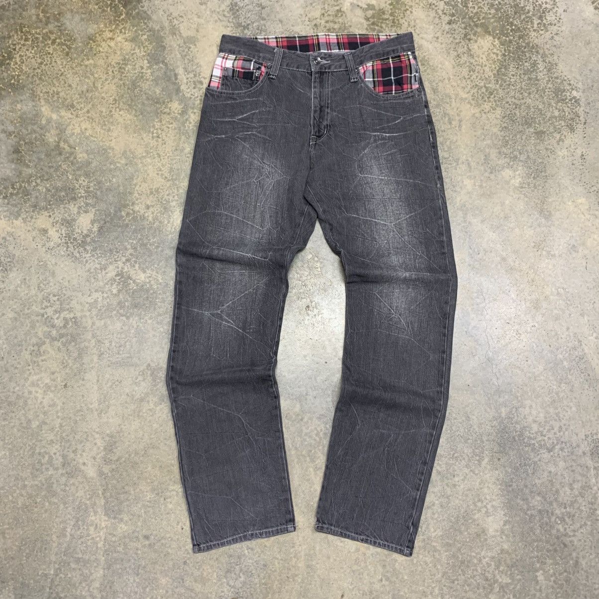 Japanese Brand 🖤 STIMULATOR Distressed Black Washed Jeans Size US 32 / EU 48 - 2 Thumbnail