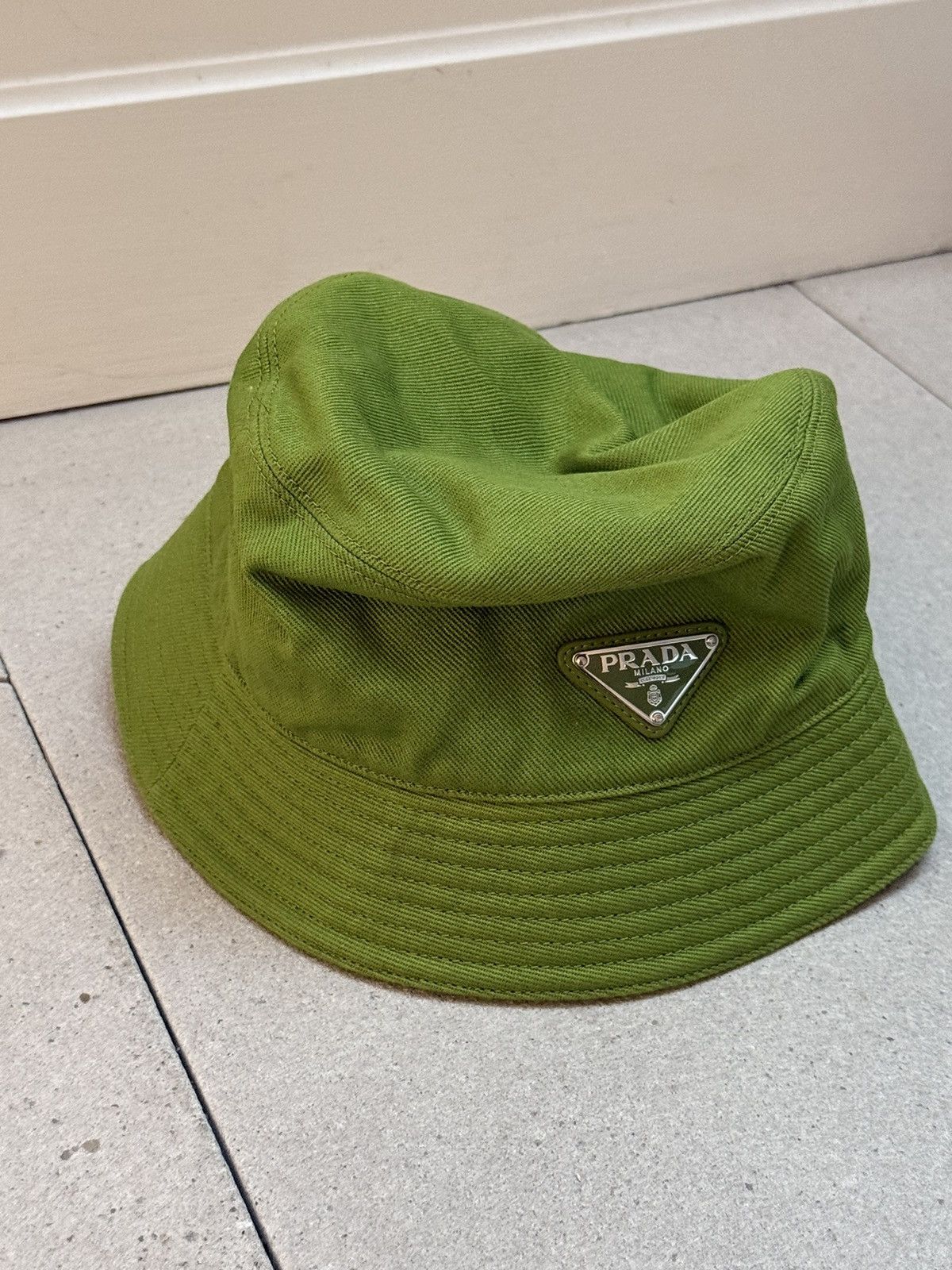 Prada Prada cotton green bucket hat Size ONE SIZE - 3 Thumbnail