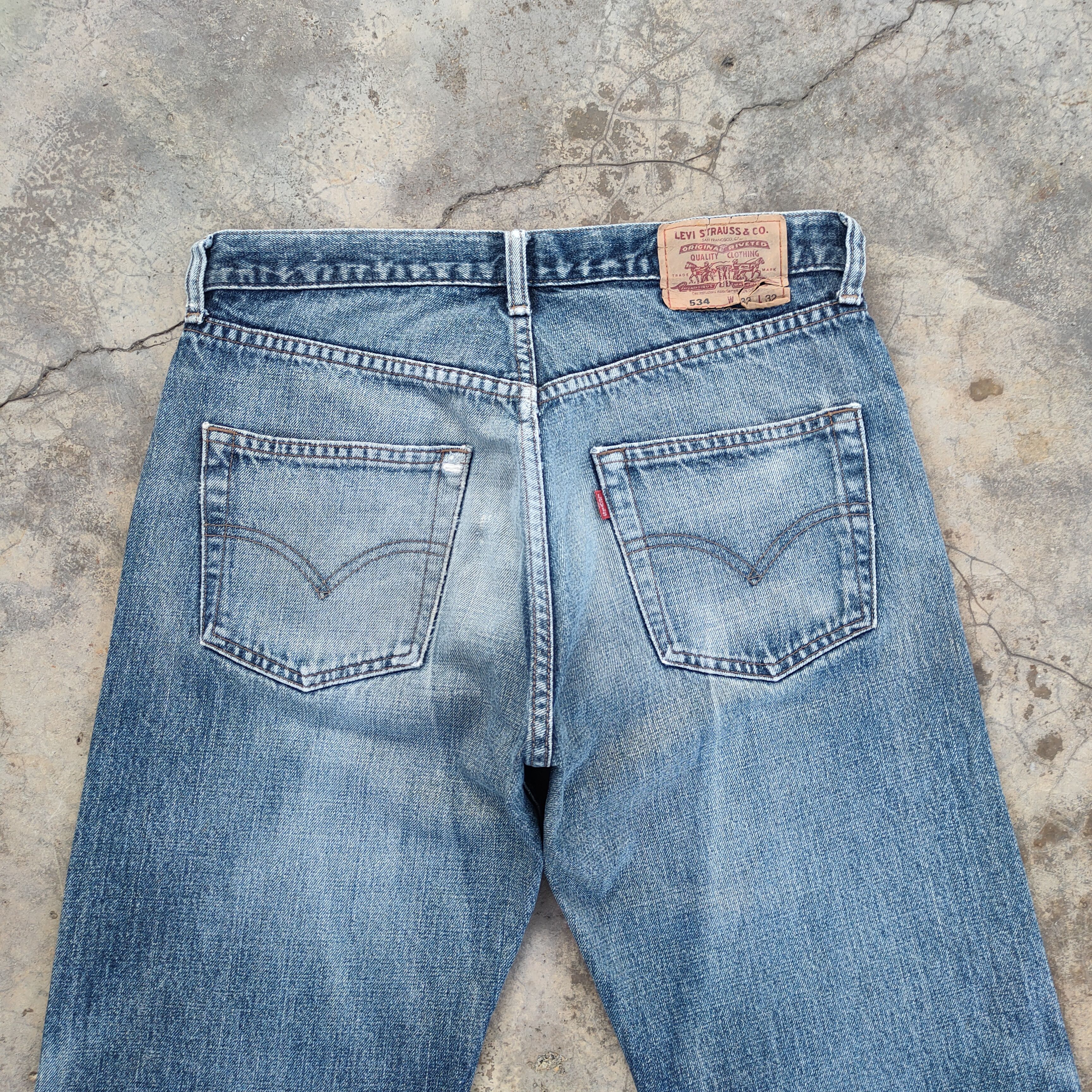 Jean VINTAGE LEVI'S 534 04' FADED DISTRESSED JEANS DENIM PANTS Size US 34 / EU 50 - 11 Thumbnail