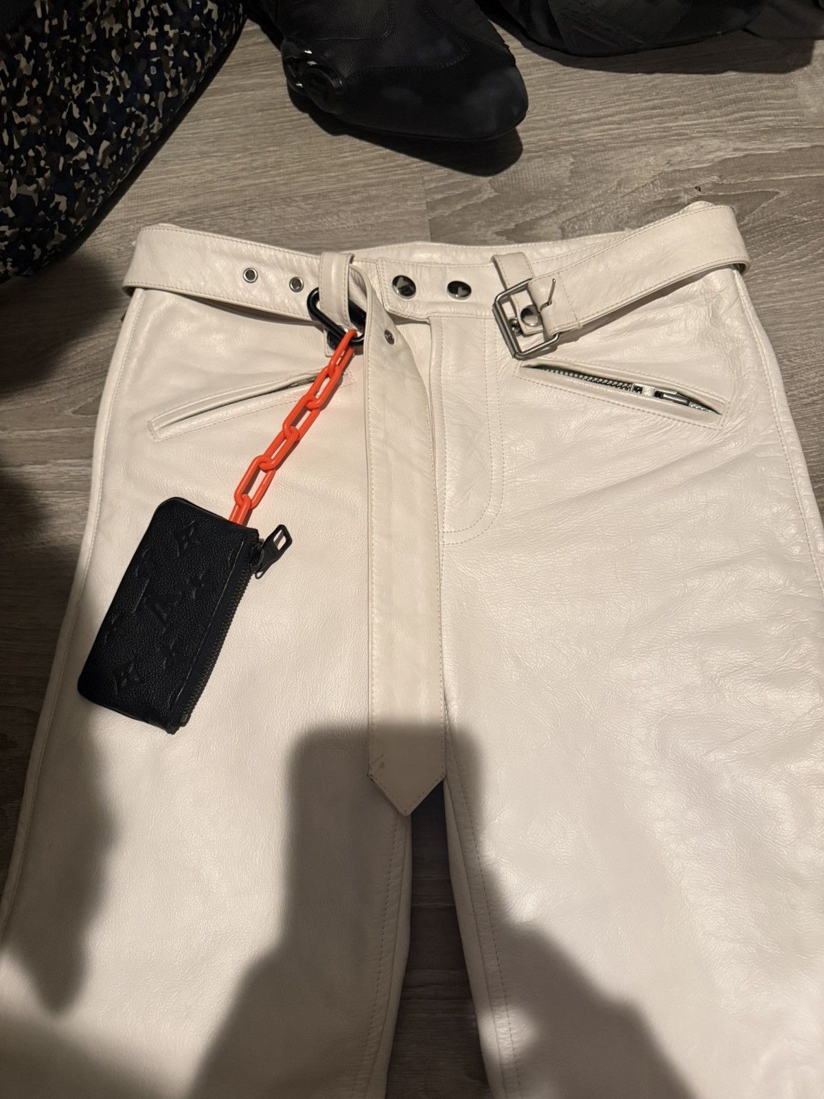Balenciaga Balenciaga SS20 Look33 RUNWAY White Calf Leather Fetish Pant Size US 28 / EU 44 - 4 Thumbnail