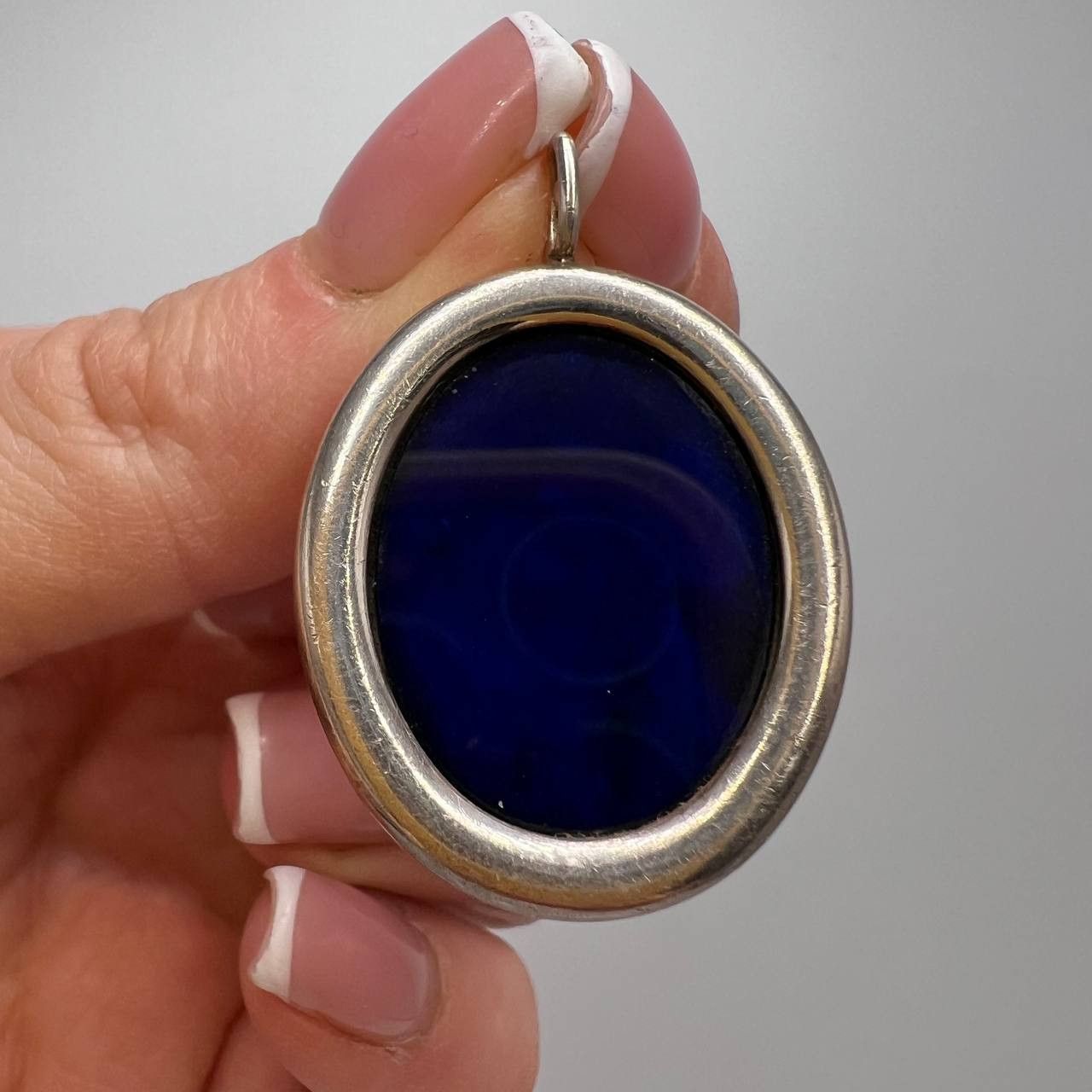 Vintage Vintage Pendant Sterling Silver 925 Fluorite Quartz Gemstone Size ONE SIZE - 1 Thumbnail