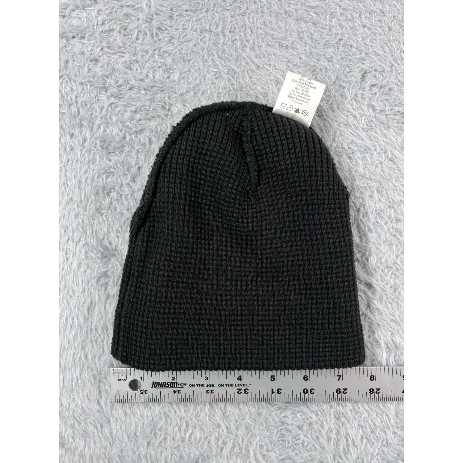 Vintage Otto Cali Paddler Beanie Toque Adult One Size Black Blue Waffle Knit 100% Acrylic Beanie Unisex Adults Hat Black Size ONE SIZE - 6 Thumbnail